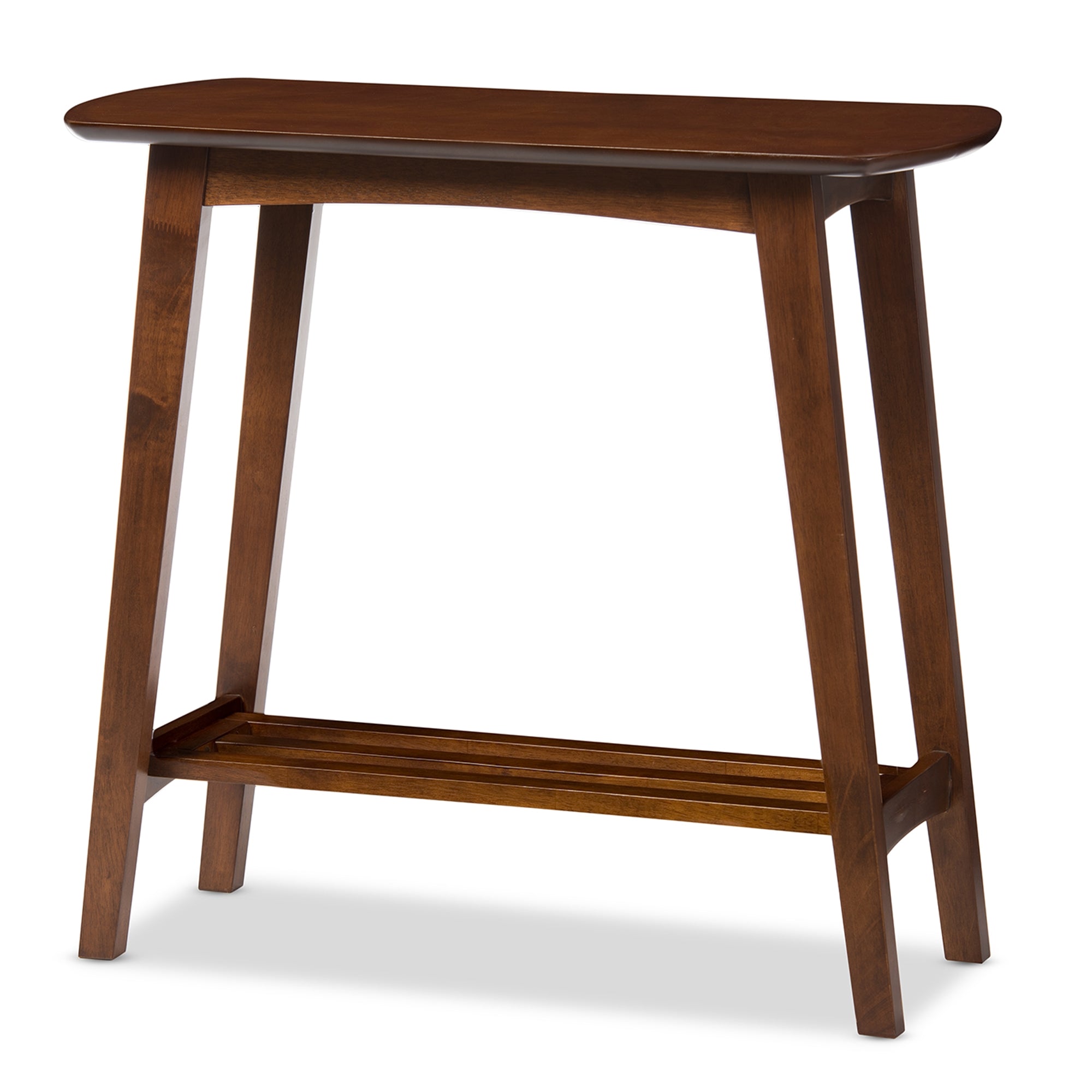 Baxton Studio Sacramento Mid-century Modern Scandinavian Style Dark Walnut Console Table