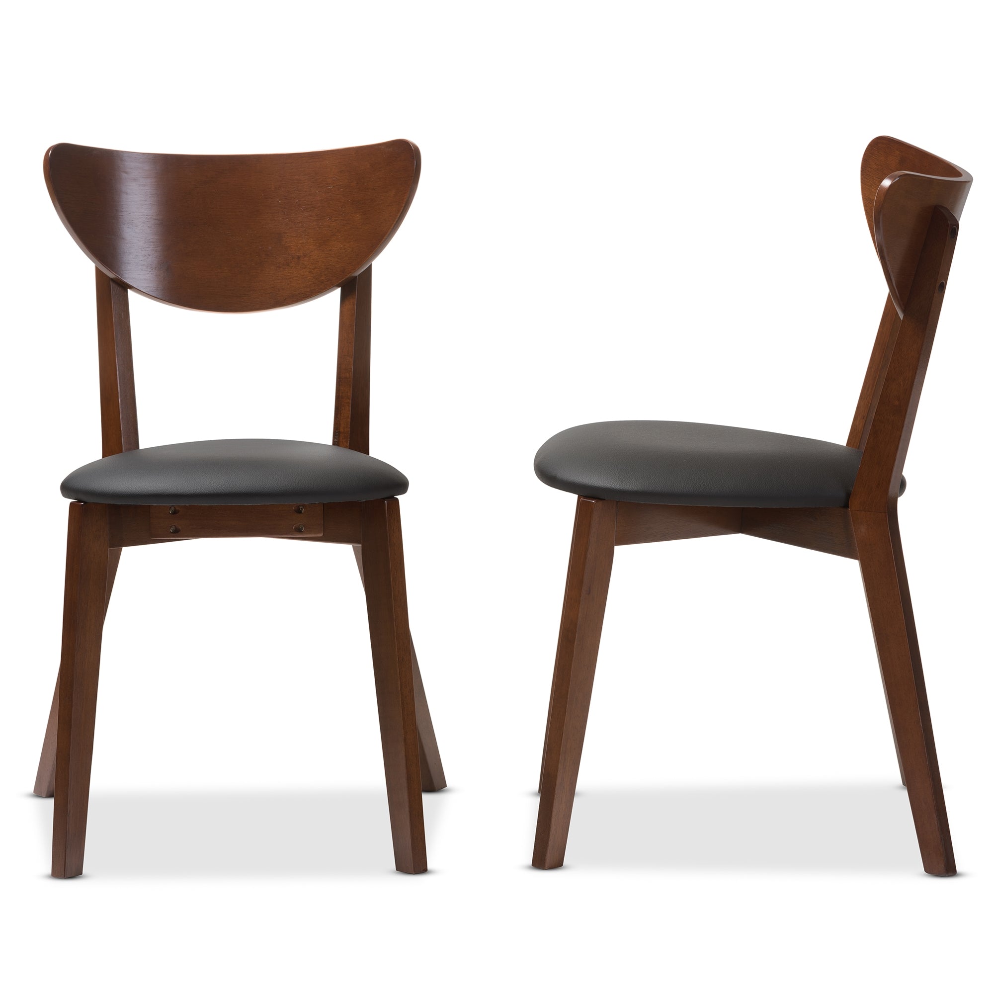 Baxton Studio Sumner Mid-Century Walnut Brown Dining Chair (Set of 2)