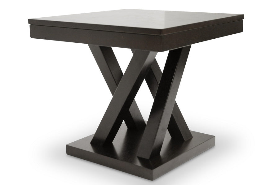 Baxton Studio Everdon Dark Brown Modern End Table