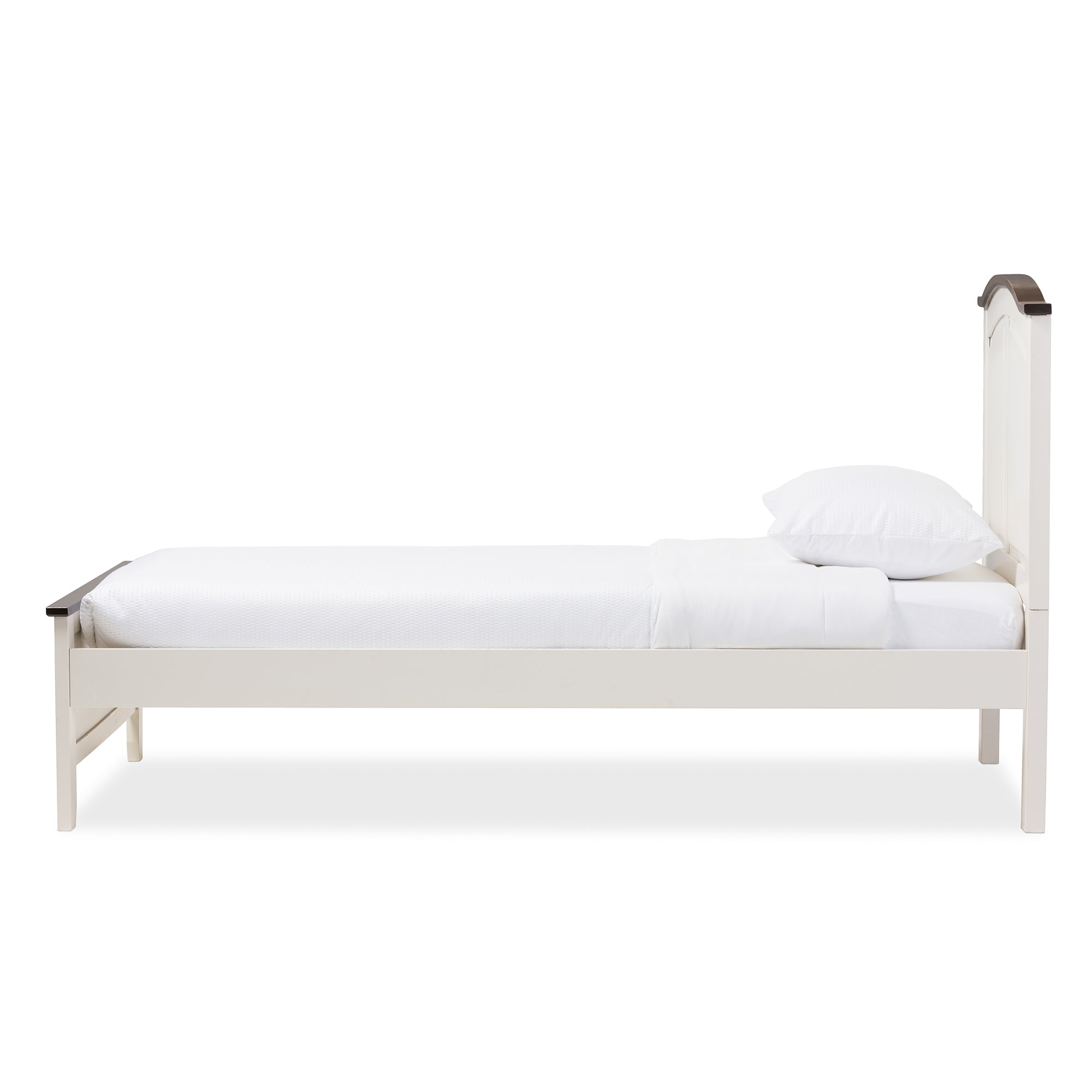 Baxton Studio Harry Classic Butter Milk and Walnut Finishing Twin Size Platform Bed