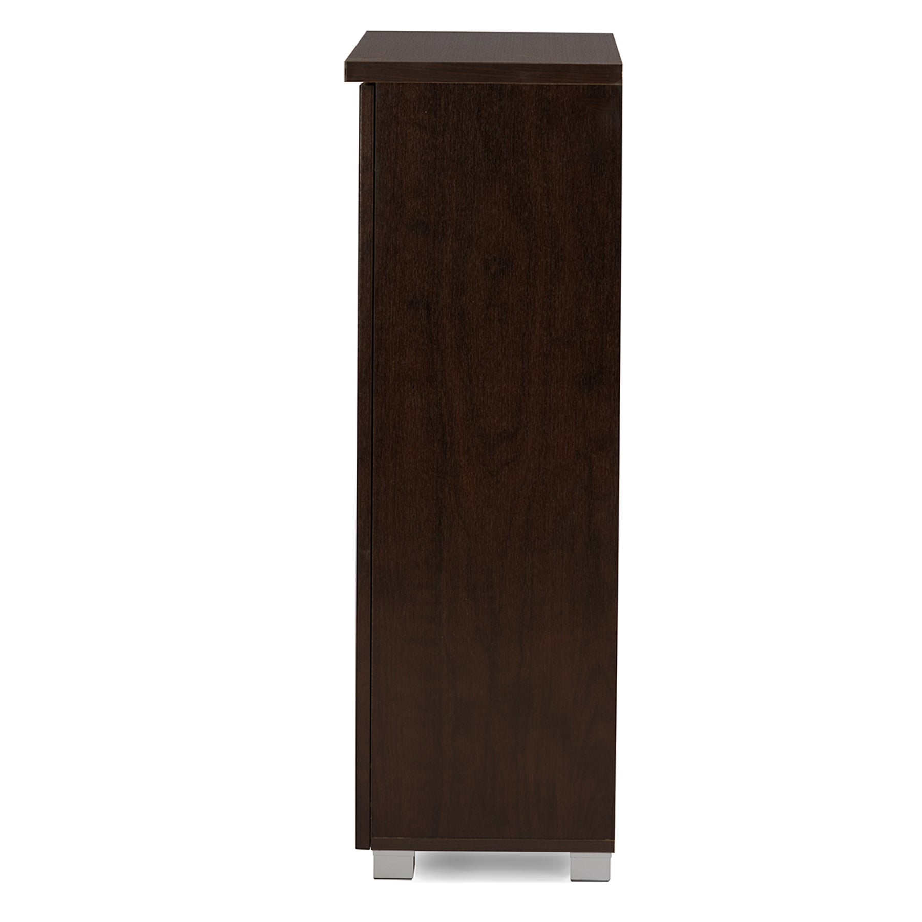 Baxton Studio Adalwin Modern and Contemporary 2-Door Dark Brown Wooden Entryway Shoes Storage Cabinet