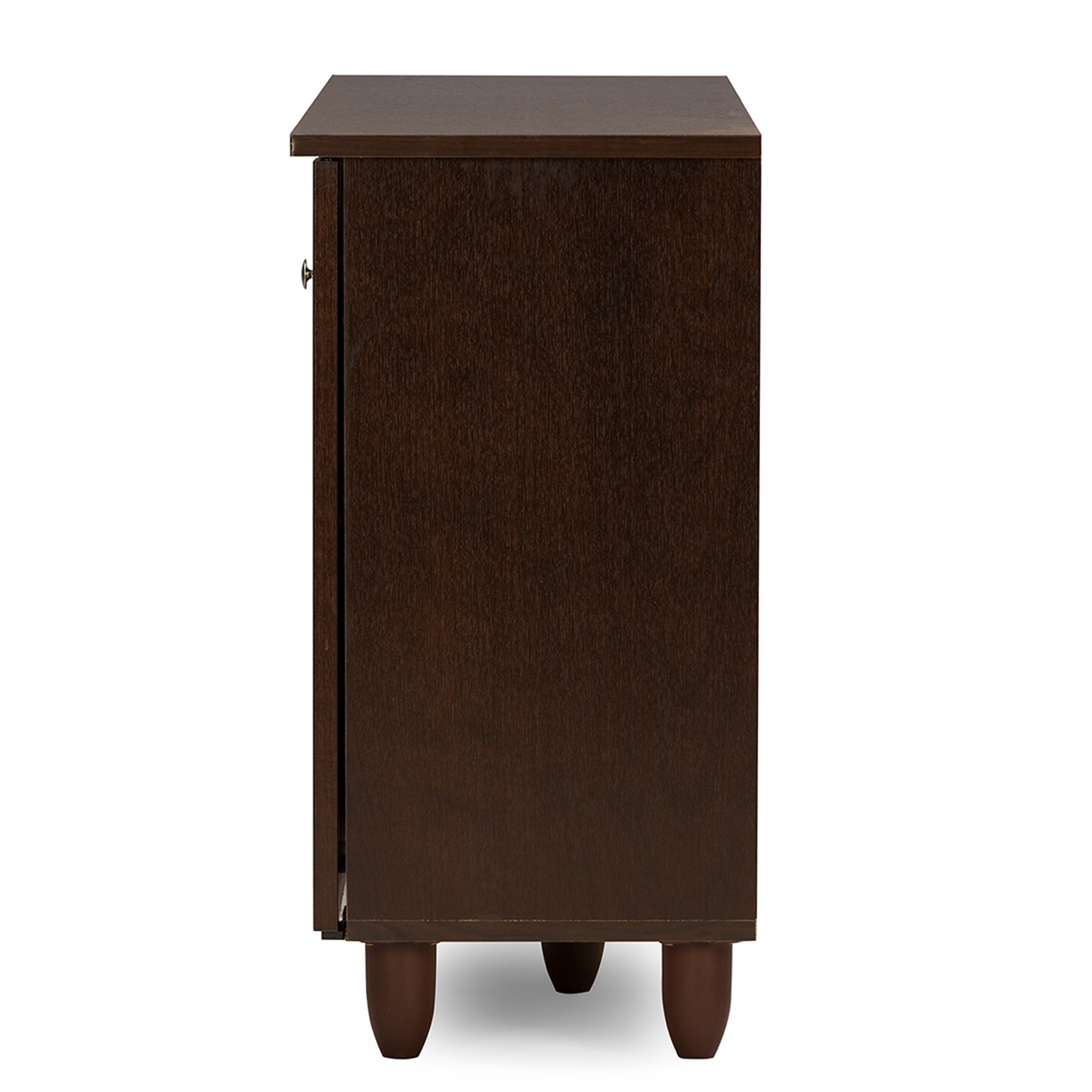 Baxton Studio Winda Modern and Contemporary 3-Door Dark Brown Wooden Entryway Shoes Storage Cabinet