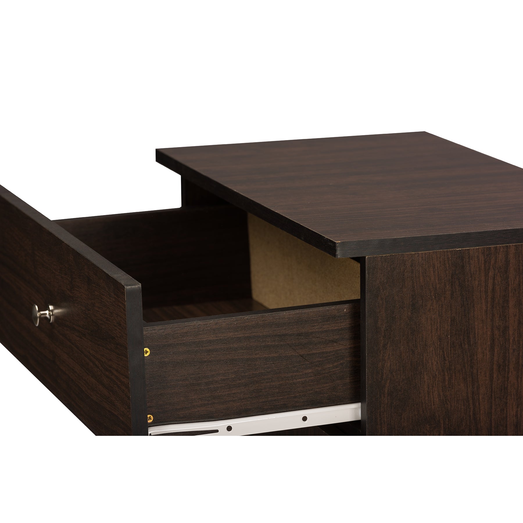 Baxton Studio Felda Dark Brown Modern Shoe Cabinet with 2 Doors and Drawer