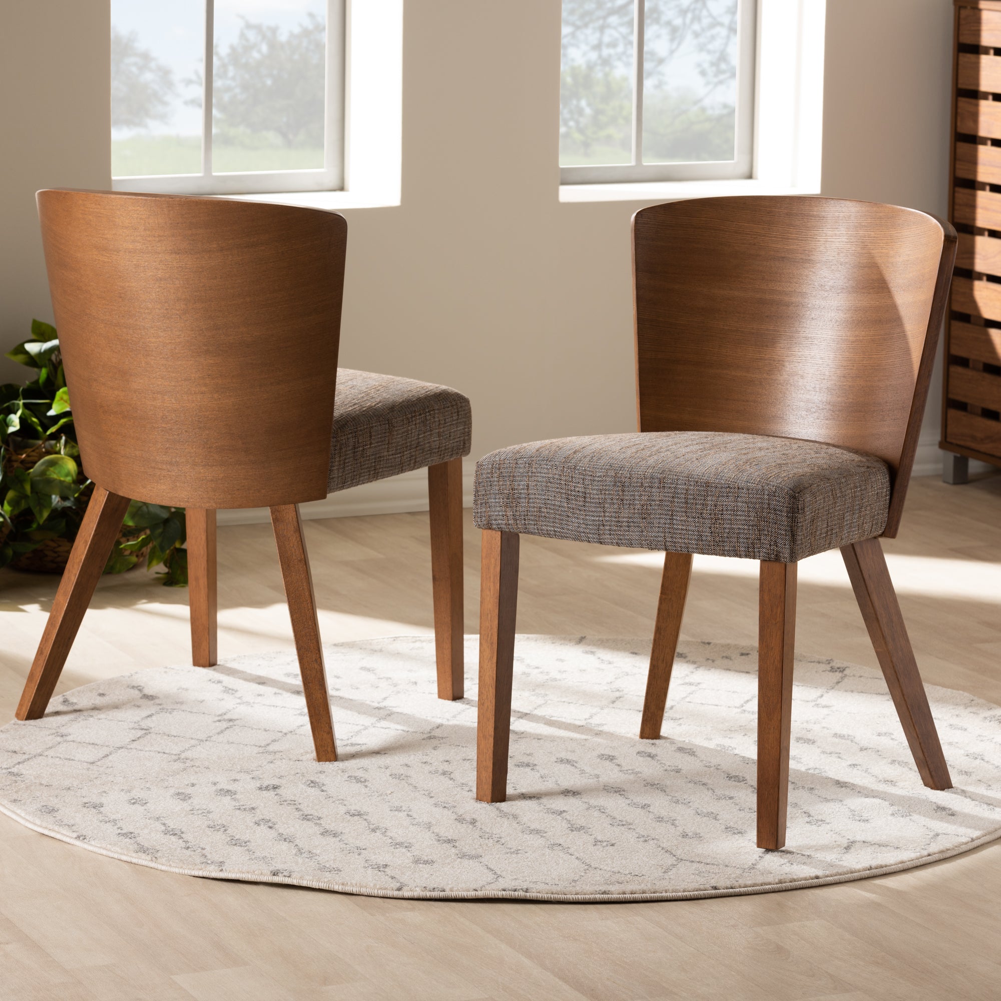 Baxton Studio Sparrow Brown Wood Modern Dining Chair (Set of 2)