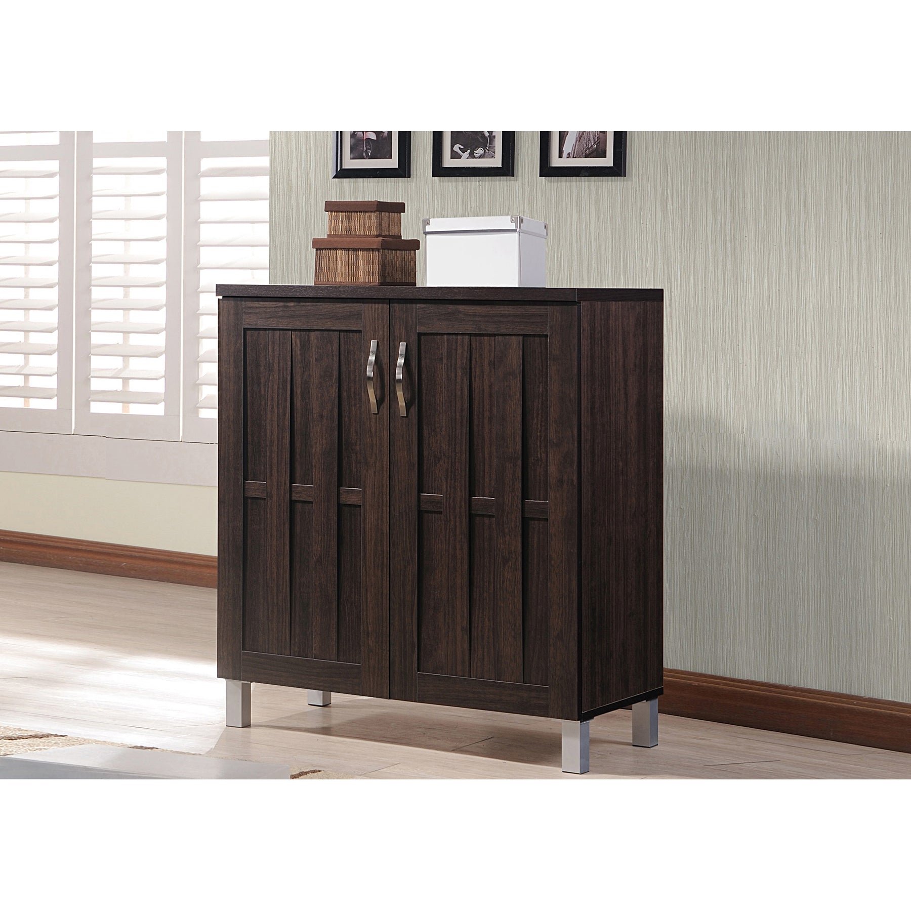 Baxton Studio Excel Modern and Contemporary Dark Brown Sideboard Storage Cabinet