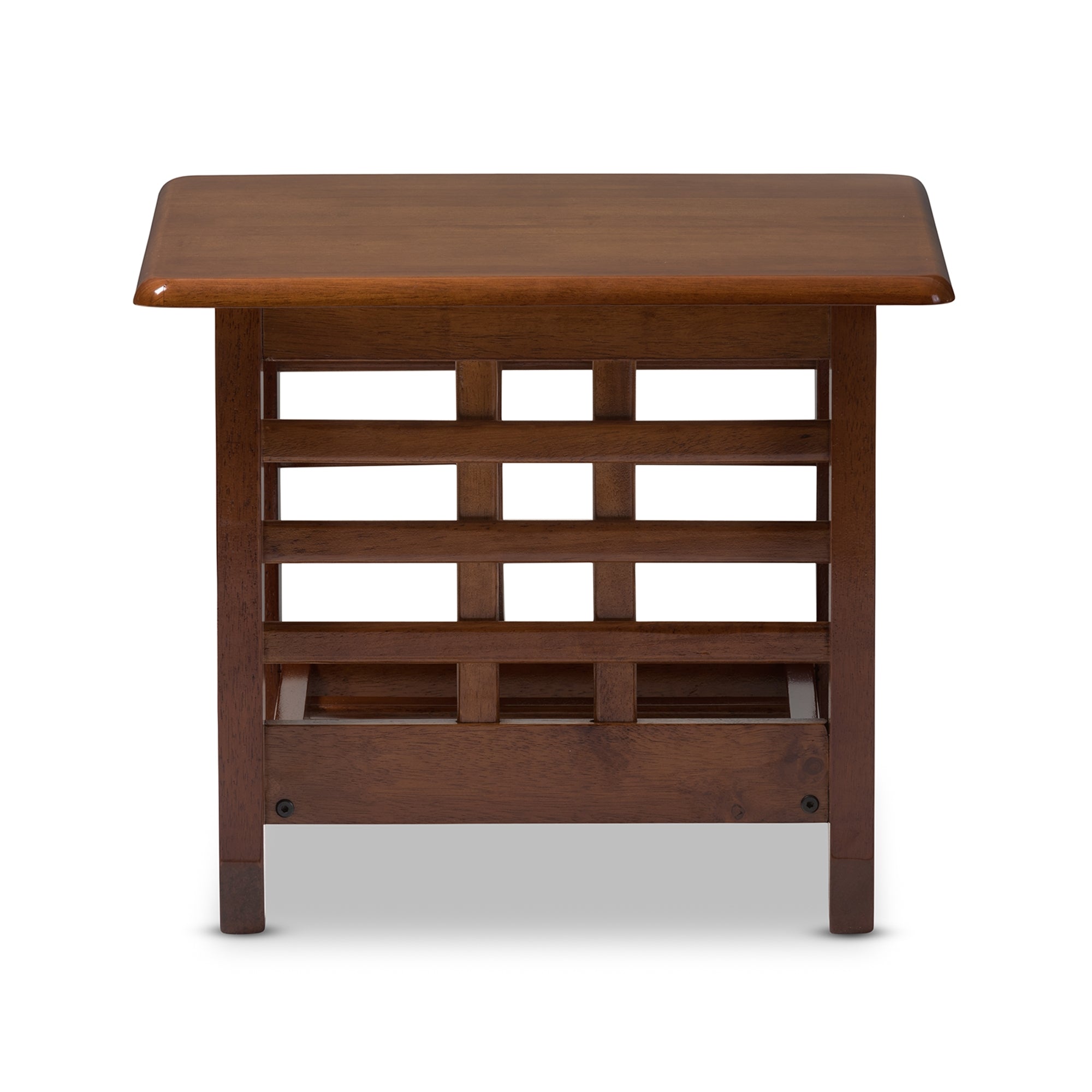 Baxton Studio Larissa Modern Classic Mission Style Cherry Finished Brown Wood Living Room Occasional End Table
