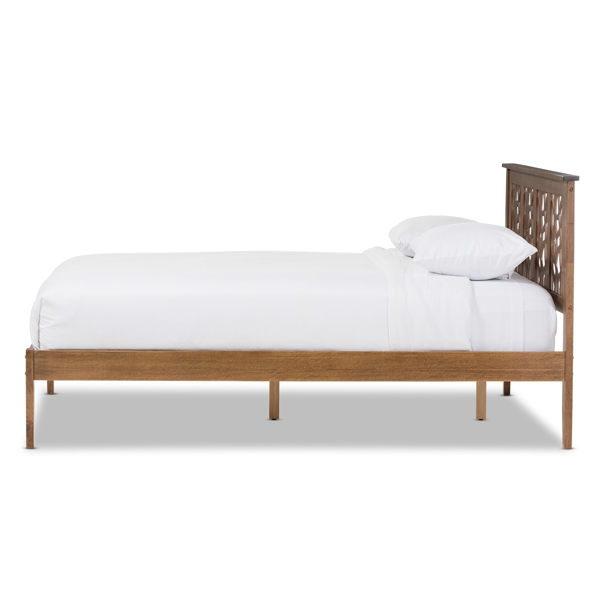 Baxton Studio Trina Contemporary Tree Branch Inspired Polyresin and Walnut Wood Queen Size Platform Bed