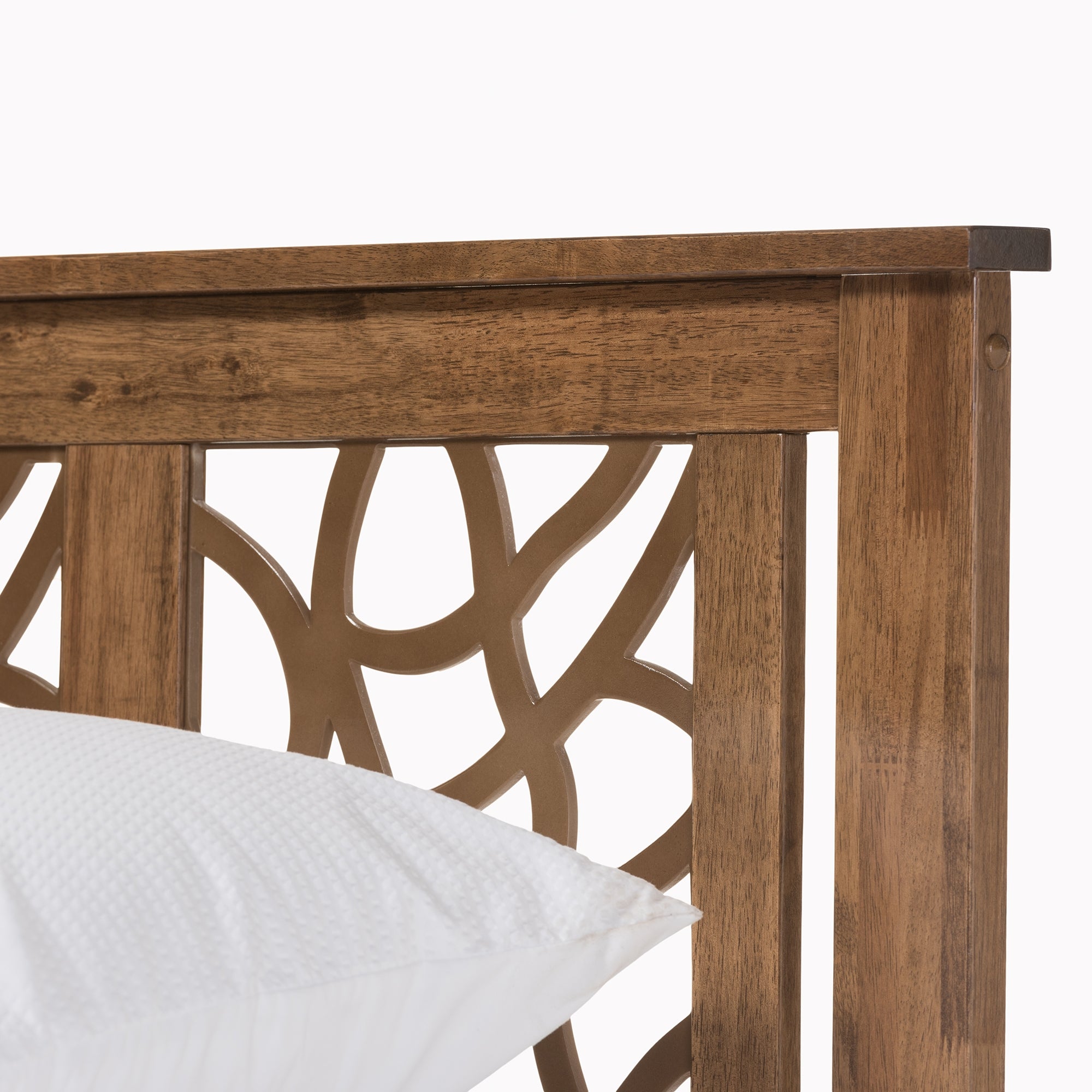 Baxton Studio Trina Contemporary Tree Branch Inspired Polyresin and Walnut Wood King Size Platform Bed