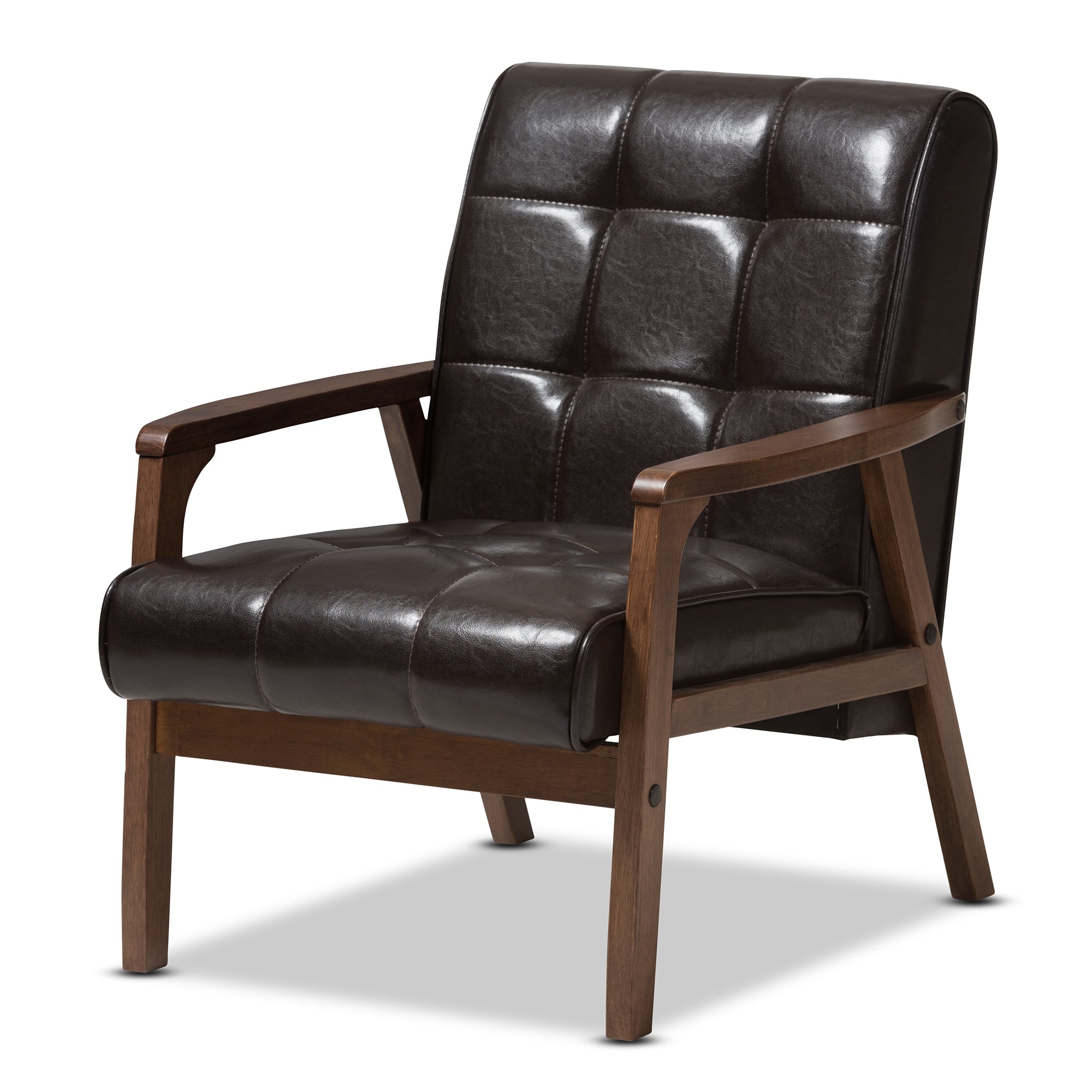Baxton Studio Mid-Century Masterpieces Club Chair-Brown