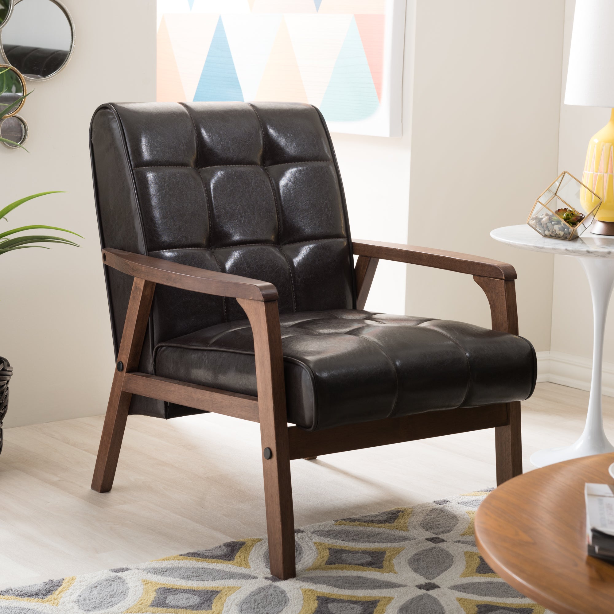 Baxton Studio Mid-Century Masterpieces Club Chair-Brown