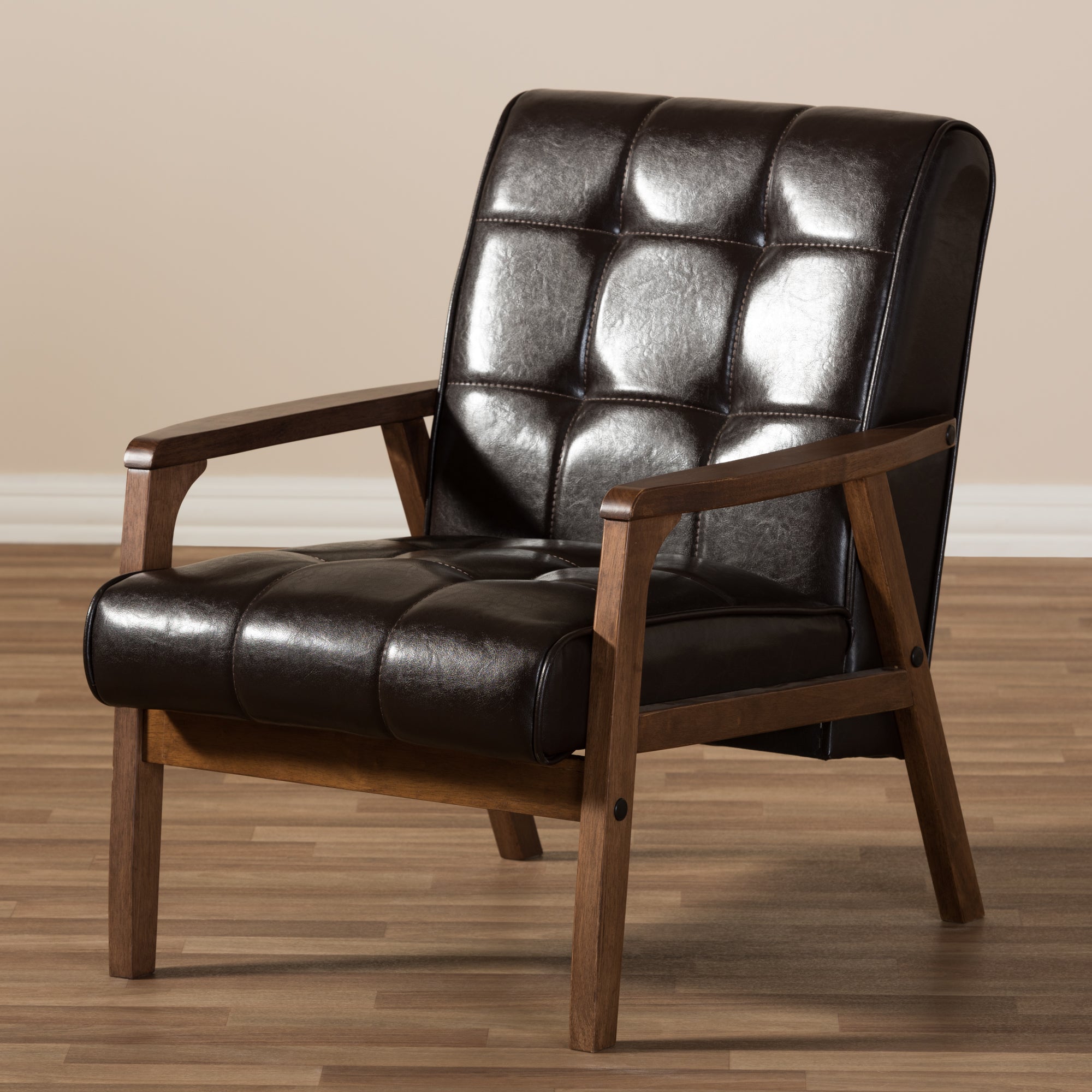 Baxton Studio Mid-Century Masterpieces Club Chair-Brown