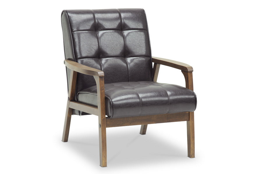Baxton Studio Mid-Century Masterpieces 3PC Sofa Set-Brown