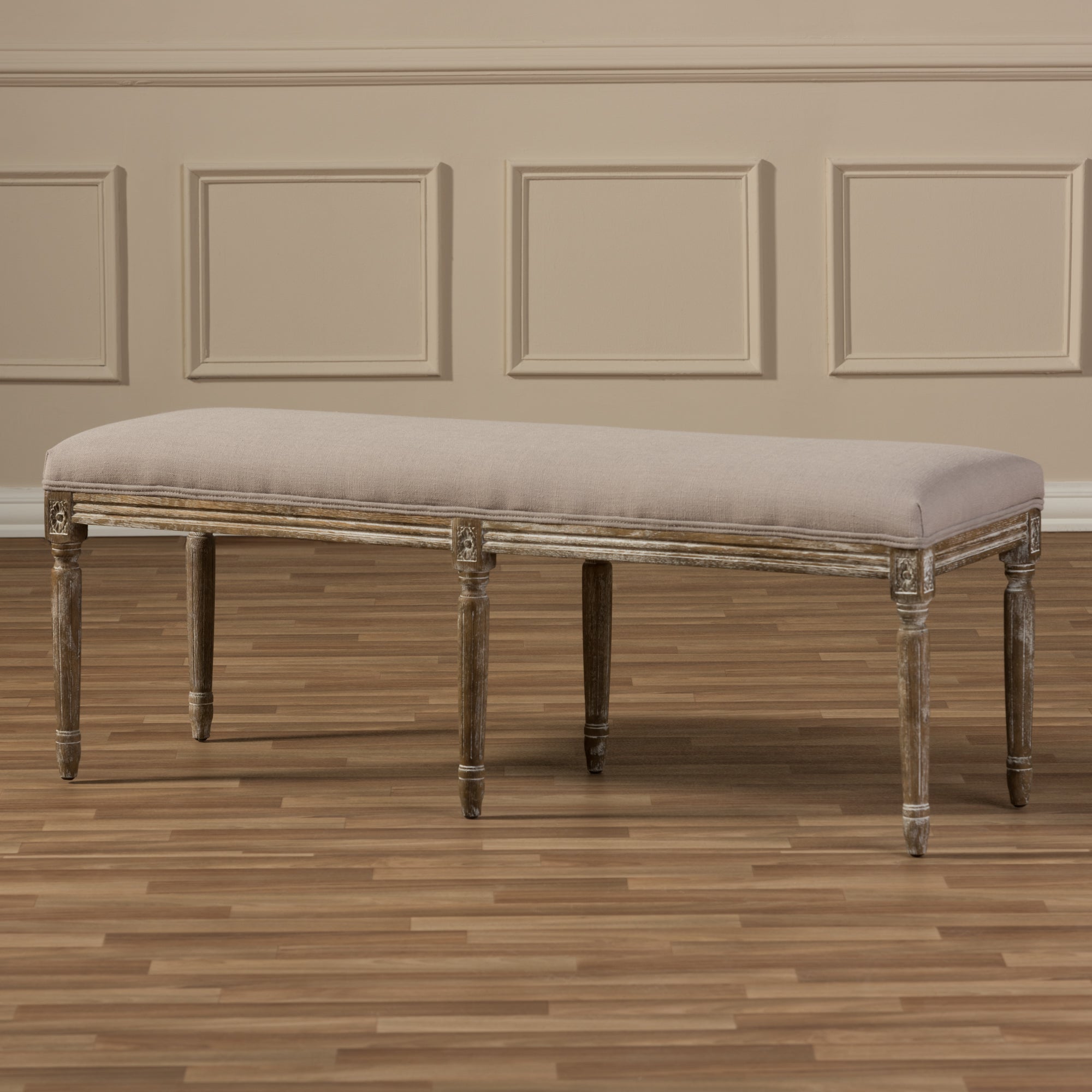 Baxton Studio Clairette Wood Traditional French Bench