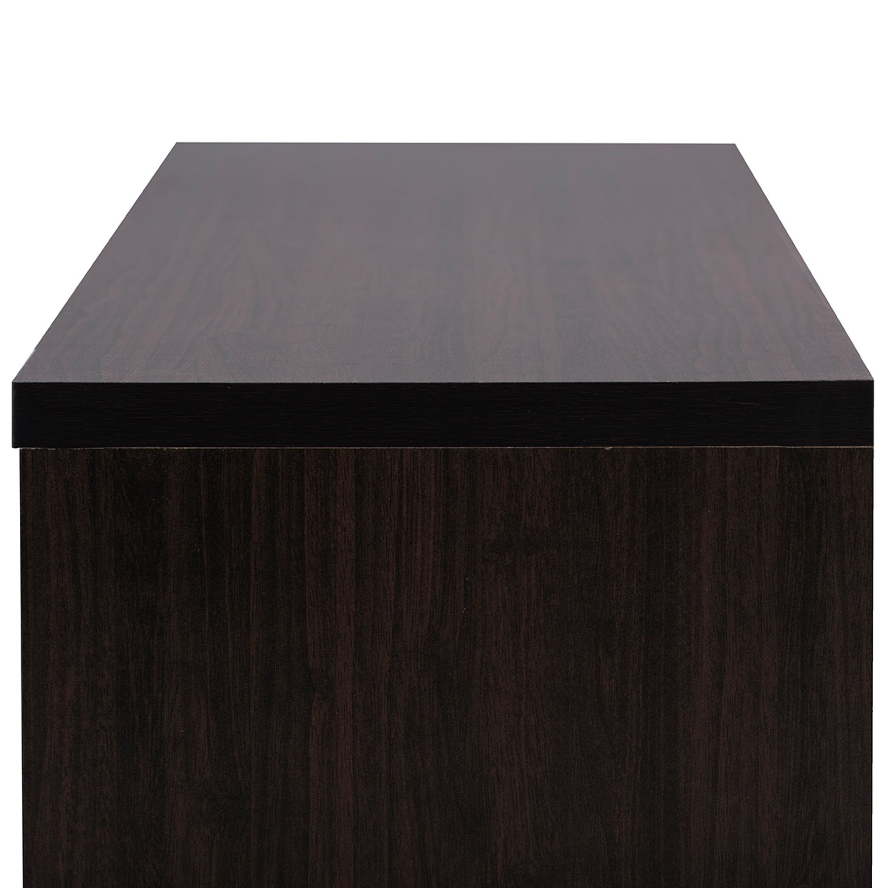 Baxton Studio Beasley 70-Inch Dark Brown TV Cabinet with 2 Sliding Doors and Drawer