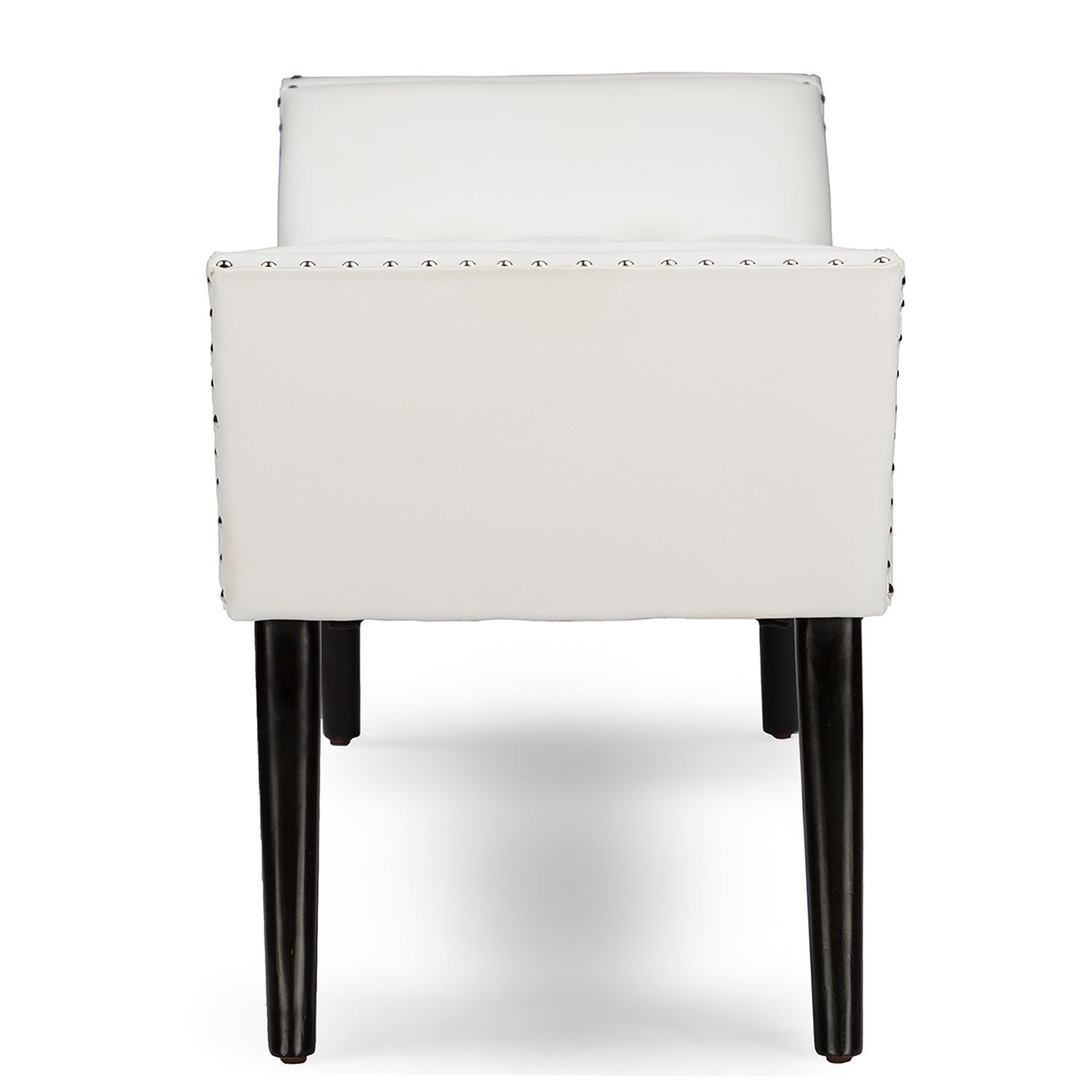 Baxton Studio Tamblin Modern and Contemporary White Faux Leather Upholstered Large Ottoman Seating Bench