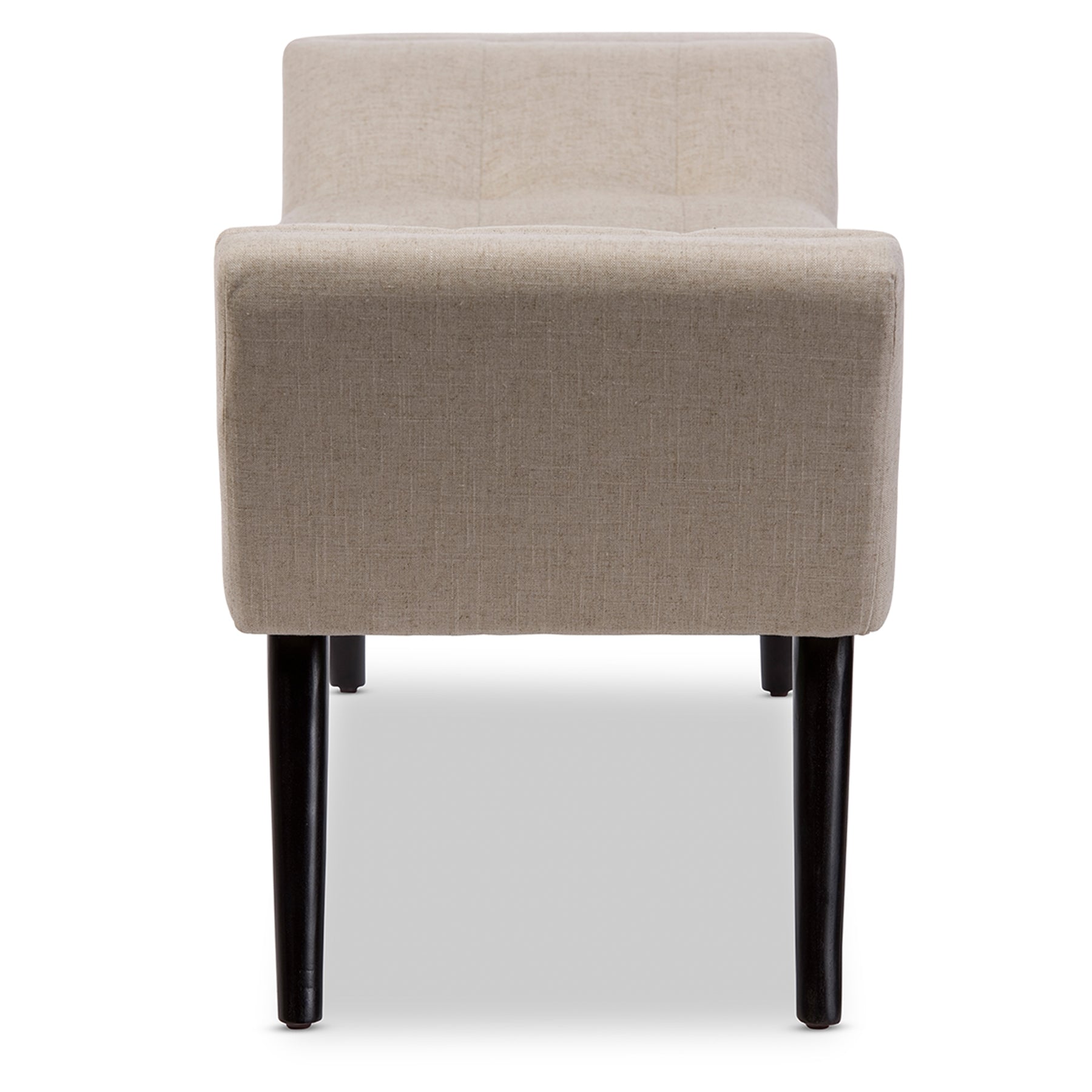 Baxton Studio Tamblin Mid-century Modern Retro Beige Linen Fabric Upholstered Grid-Tufting 50-Inch Bench