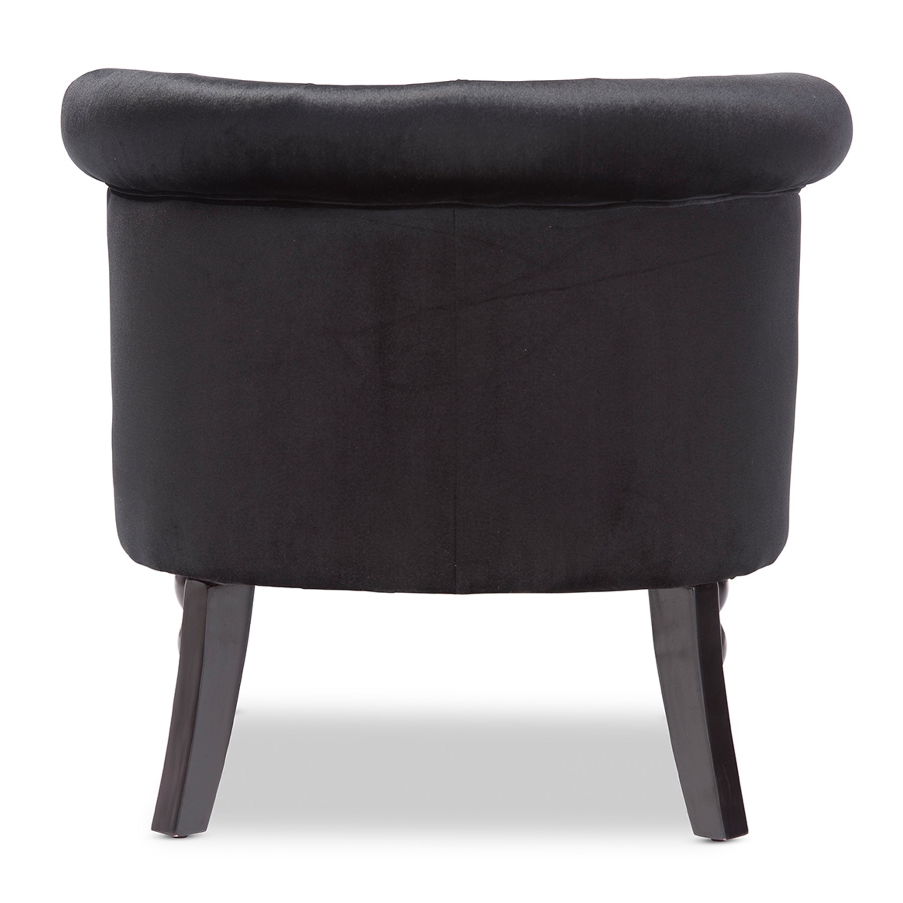 Baxton Studio Flax Victorian Style Contemporary Black Velvet Fabric Upholstered Vanity Accent Chair