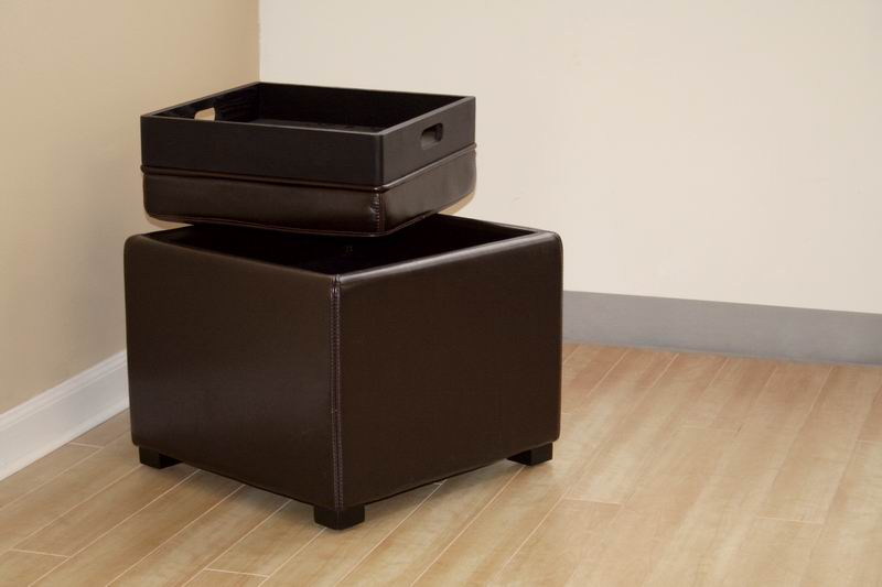 Baxton Studio Dark Brown Tate Storage Ottoman