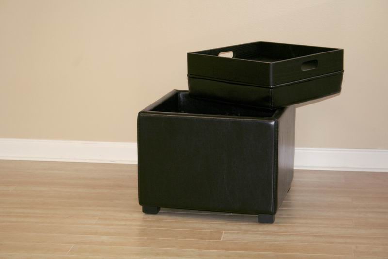 Baxton Studio Black Tate Storage Ottoman