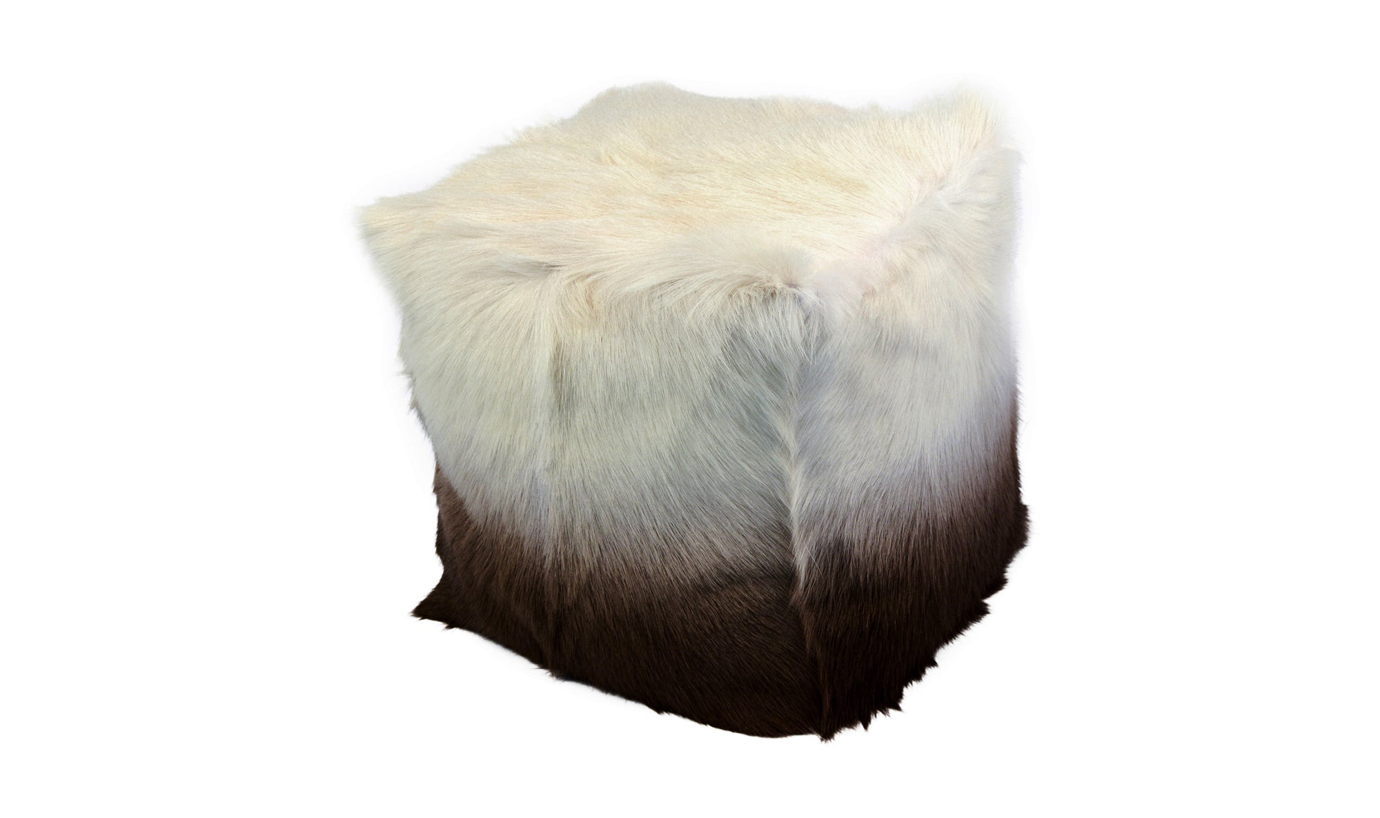 Goat Fur Pouf - Cappuccino