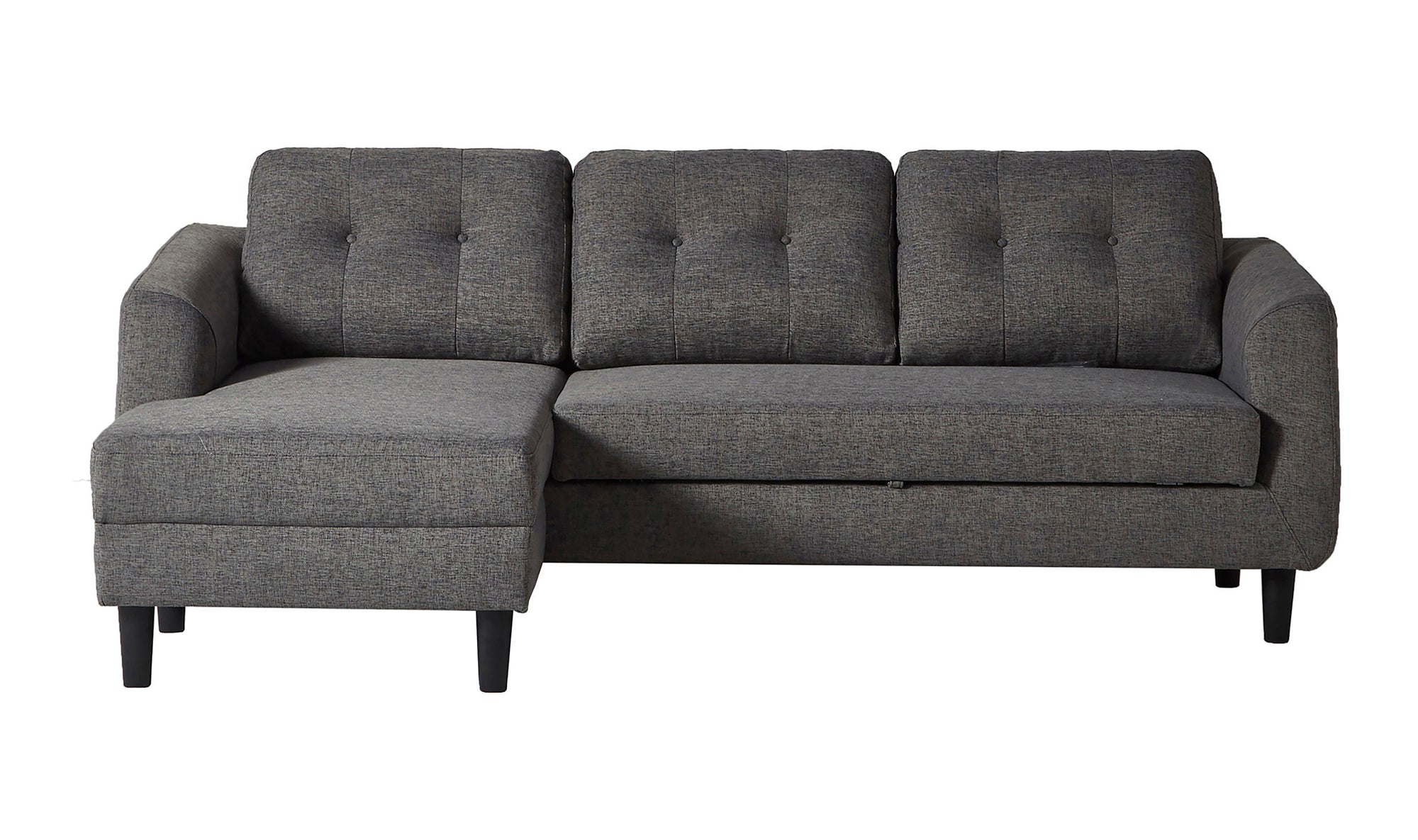 Belagio Left Facing Sofa Bed With Chaise - Charcoal Grey