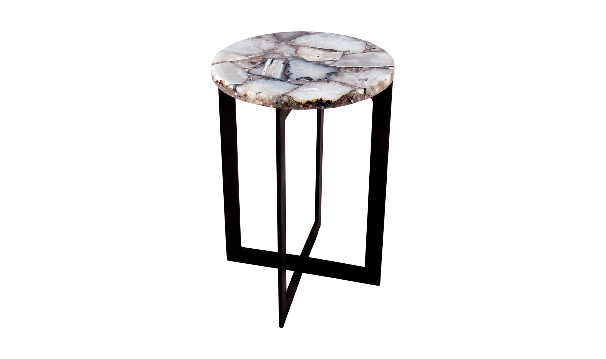 Blanca Agate Accent Table - White