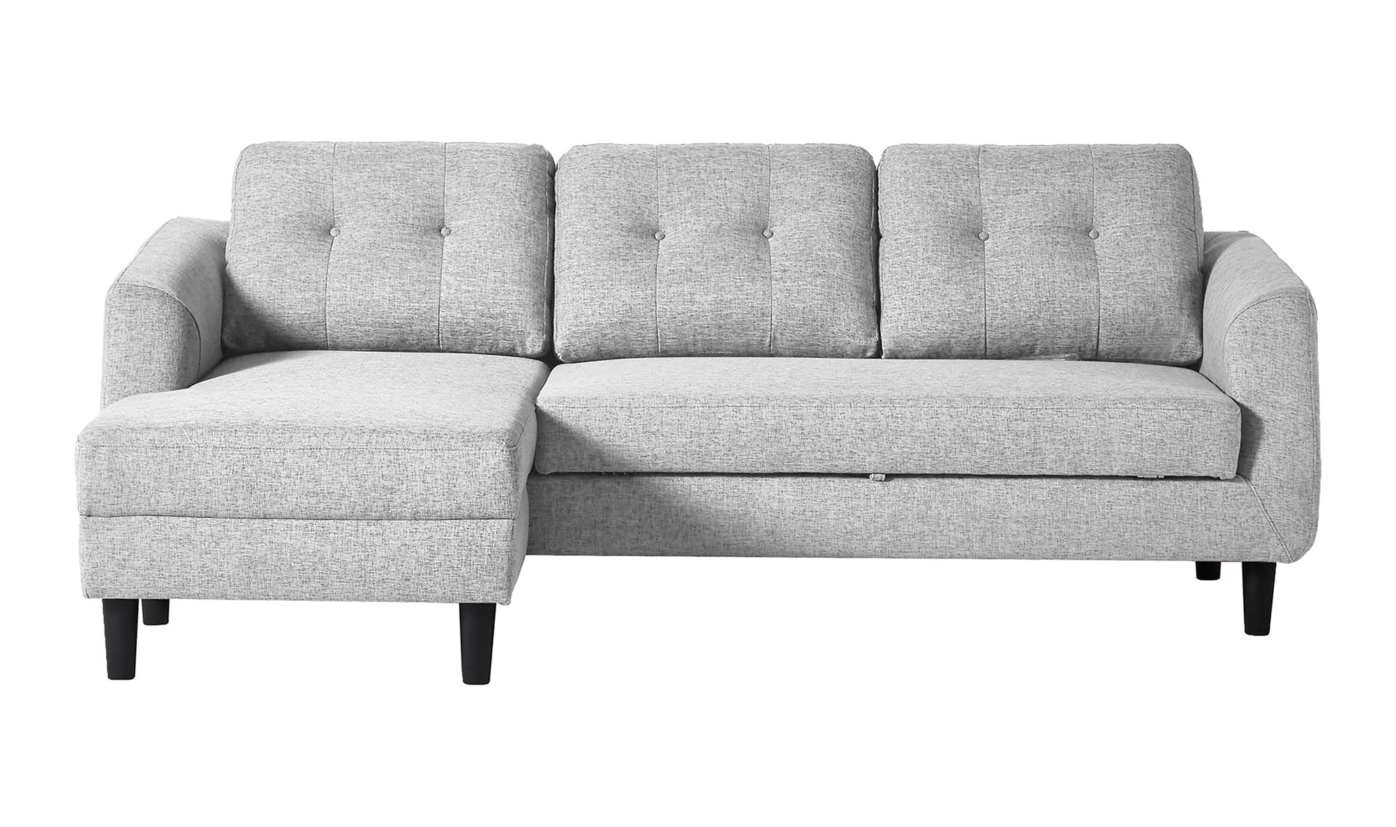 Belagio Left Facing Sofa Bed With Chaise - Light Grey