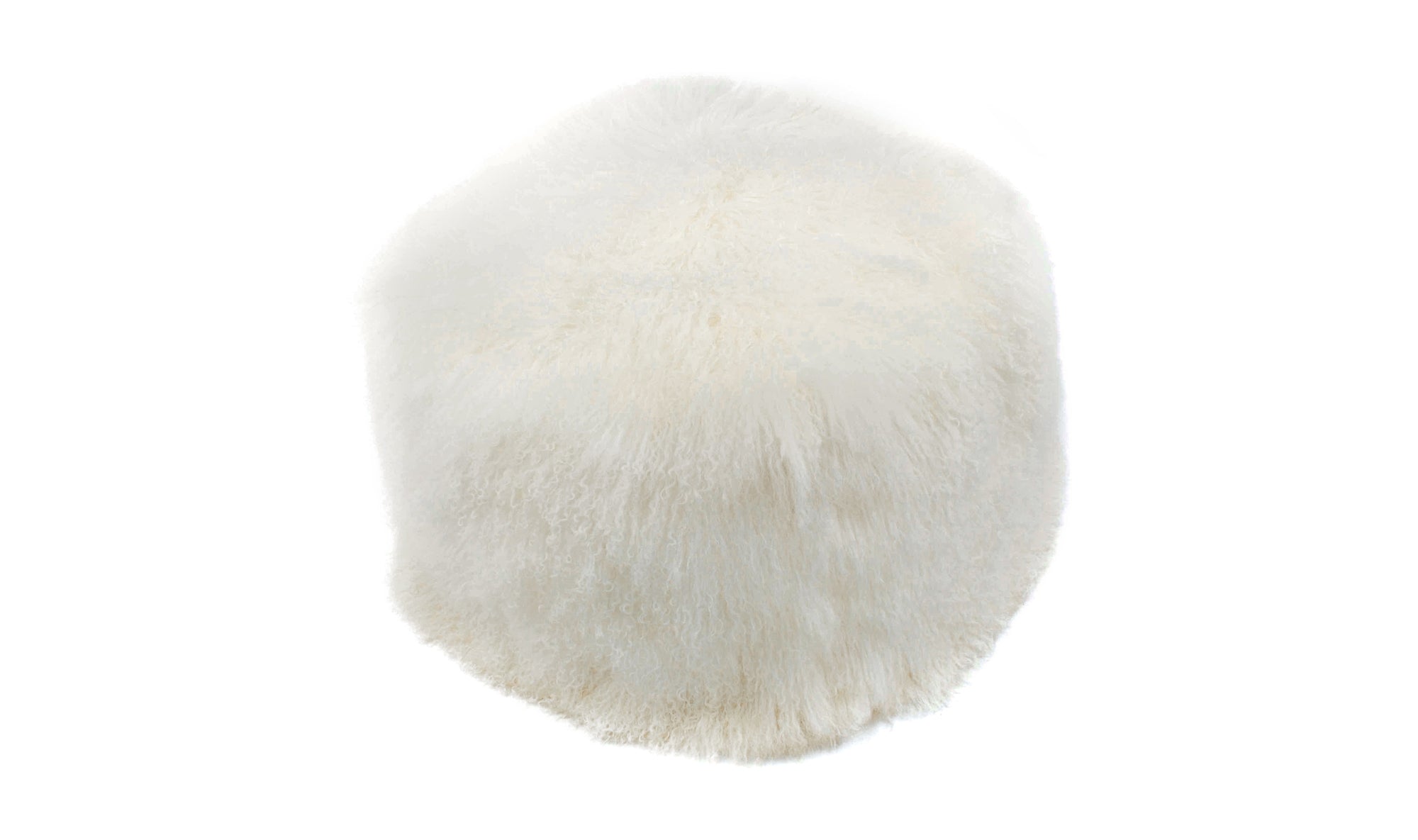 Lamb Fur Pouf - White