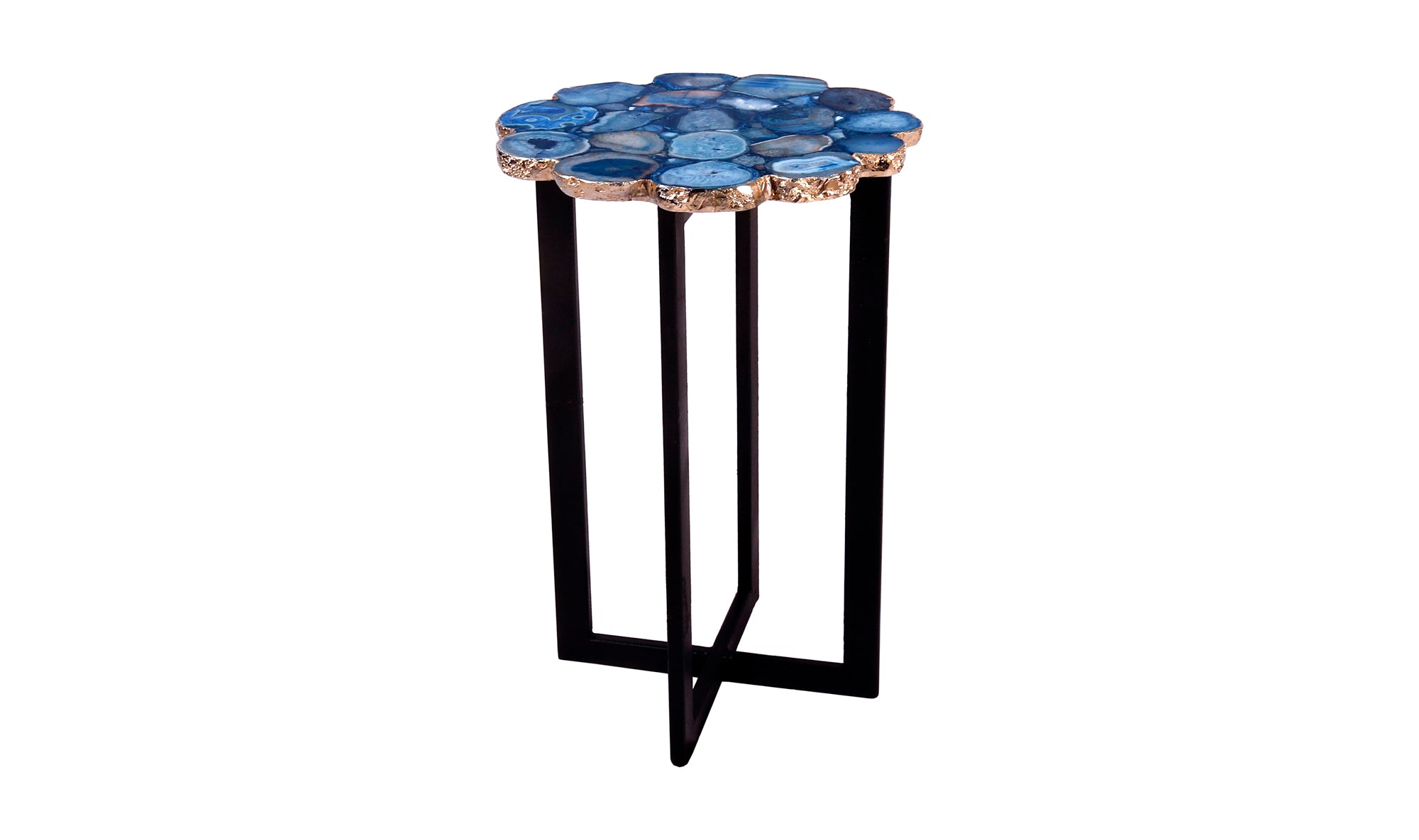 Azul Agate Accent Table - Blue