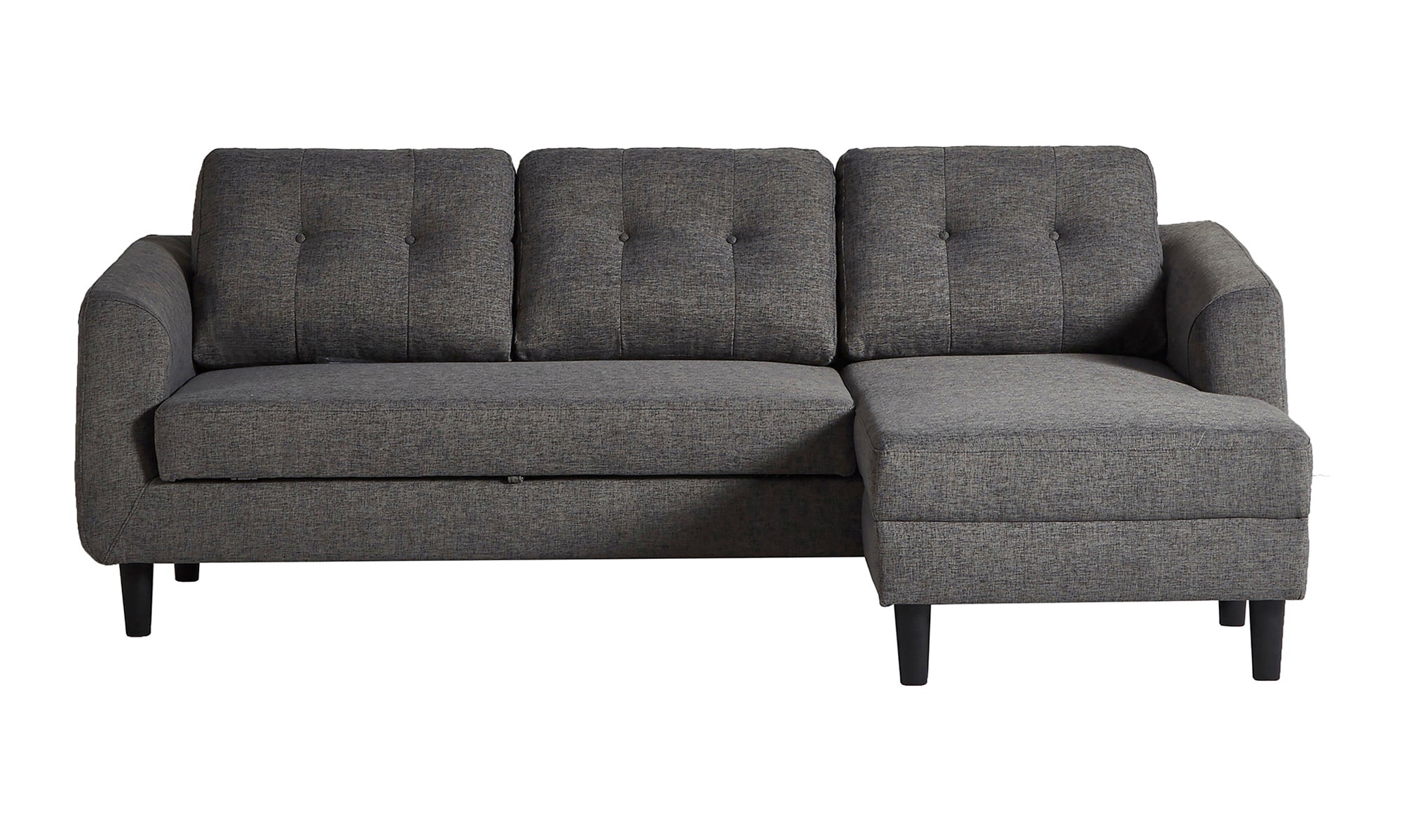 Belagio Right Facing Sofa Bed With Chaise - Charcoal Grey