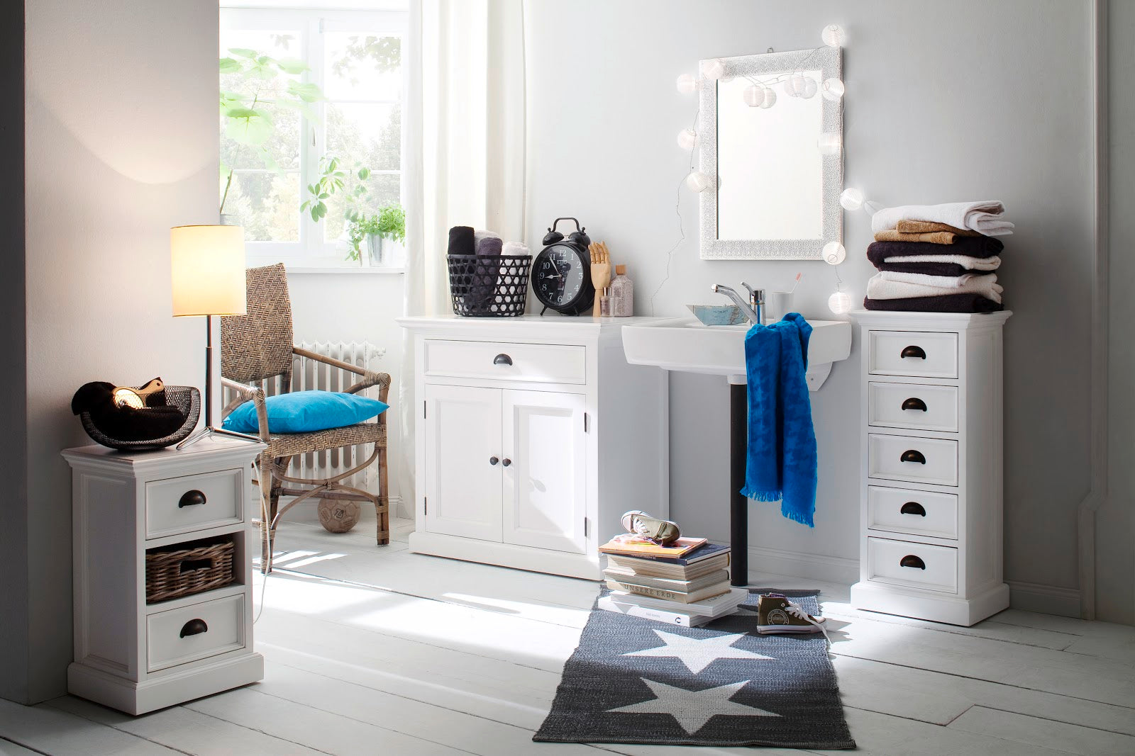 Bedside Storage Unit with Basket