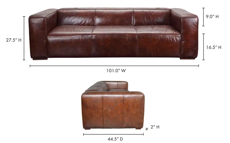 Bolton Sofa Dark Brown Leather