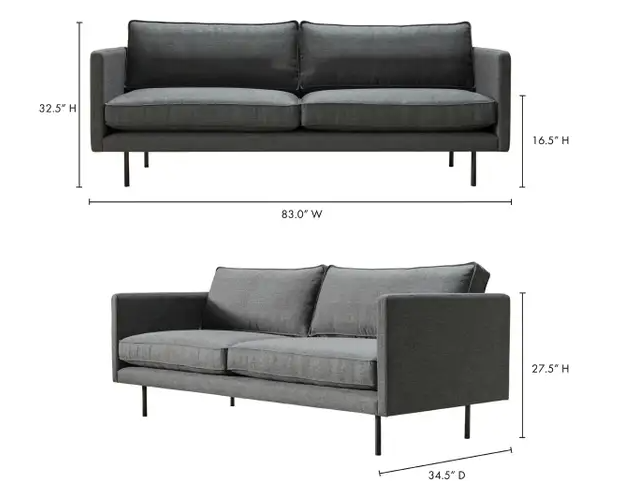 Raphael Sofa - Charcoal Grey