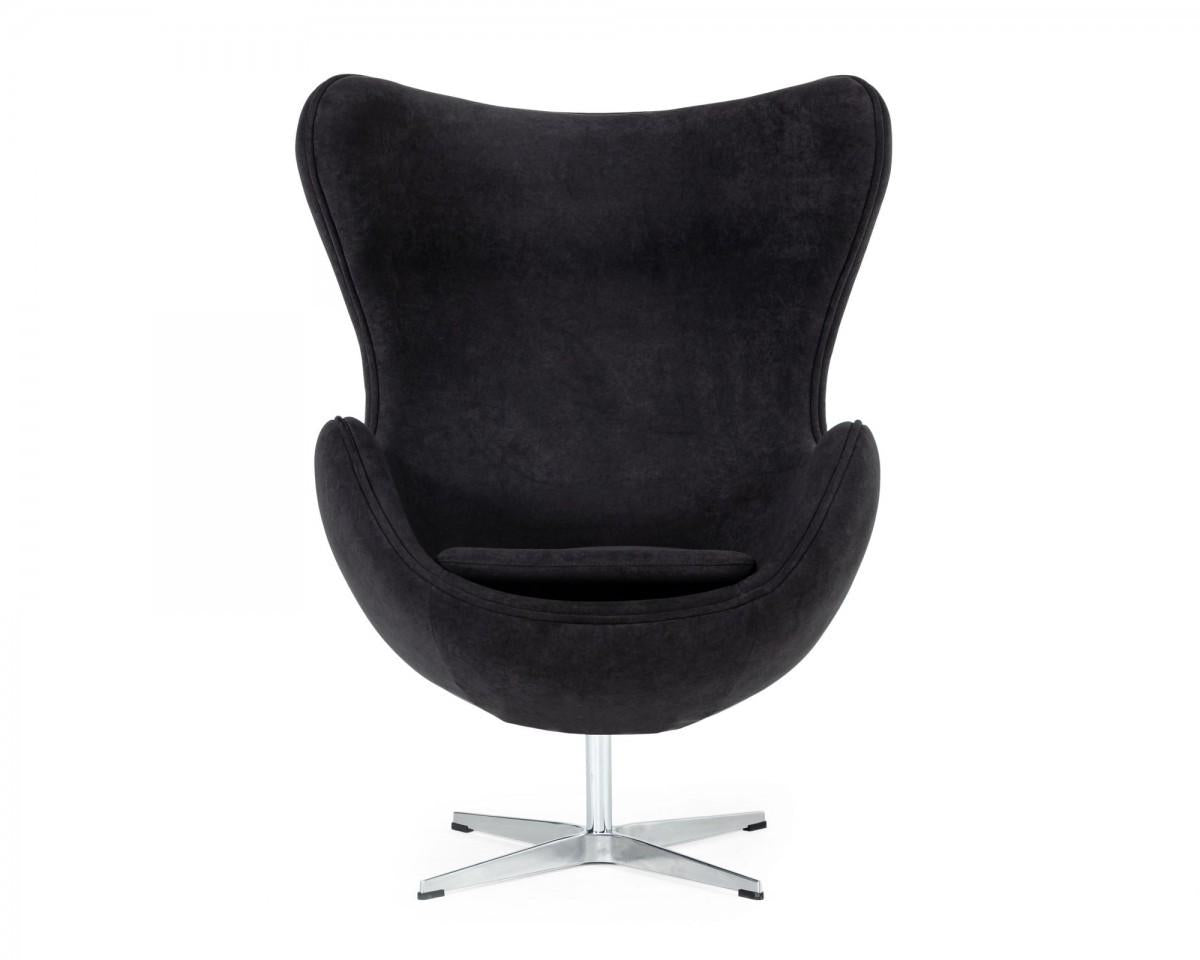 Stylish Mid Century Black Fabric Swivel Accent Chair