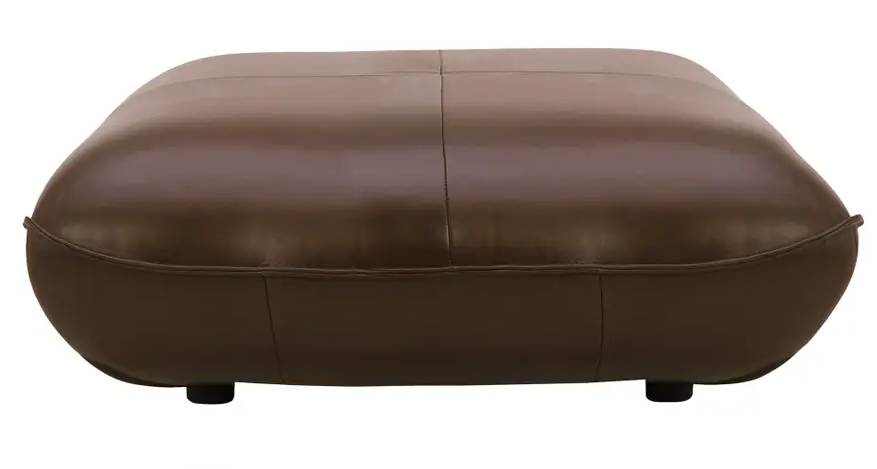 Zeppelin Leather Ottoman - Toasted Hickory