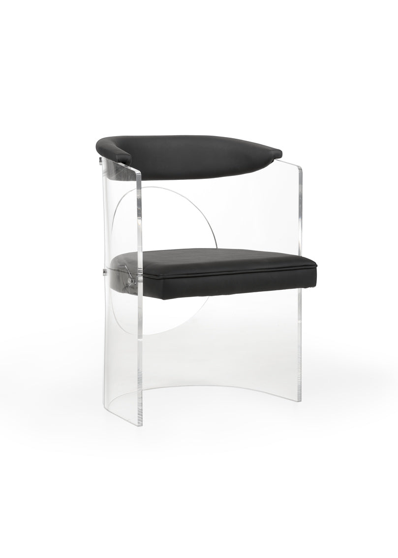 Baran Barrel Back Acrylic Chair - Black