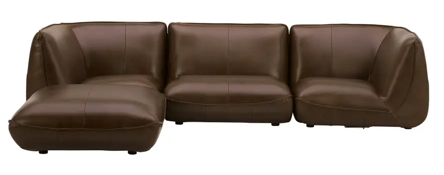 Zeppelin Lounge Modular Leather Sectional - Toasted Hickory