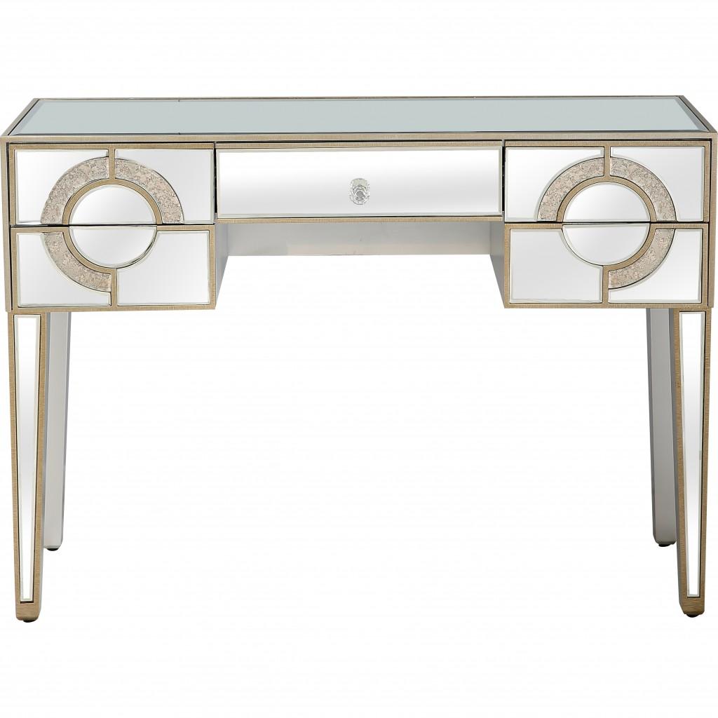 Antiqued Crystal Console Table