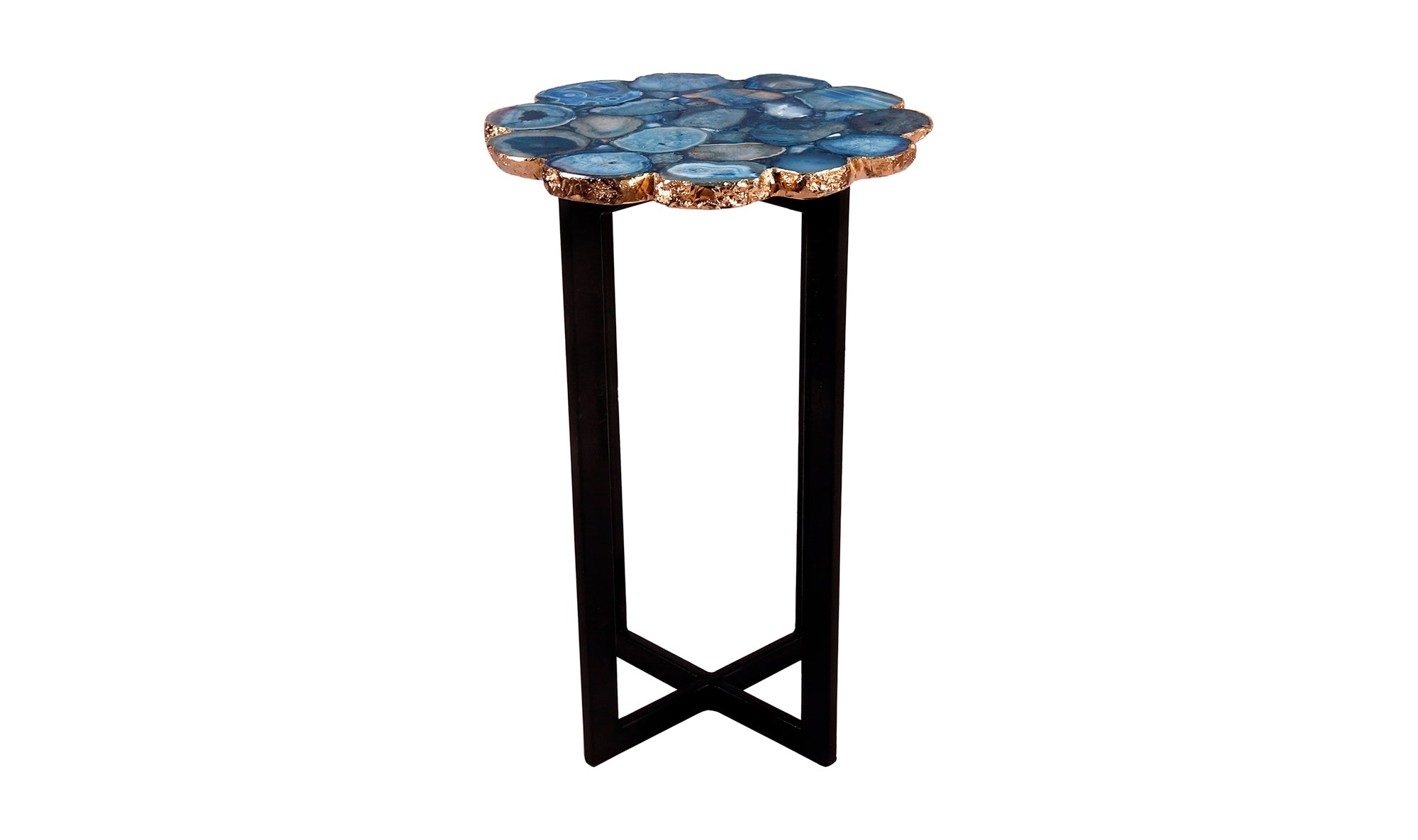 Azul Agate Accent Table - Blue