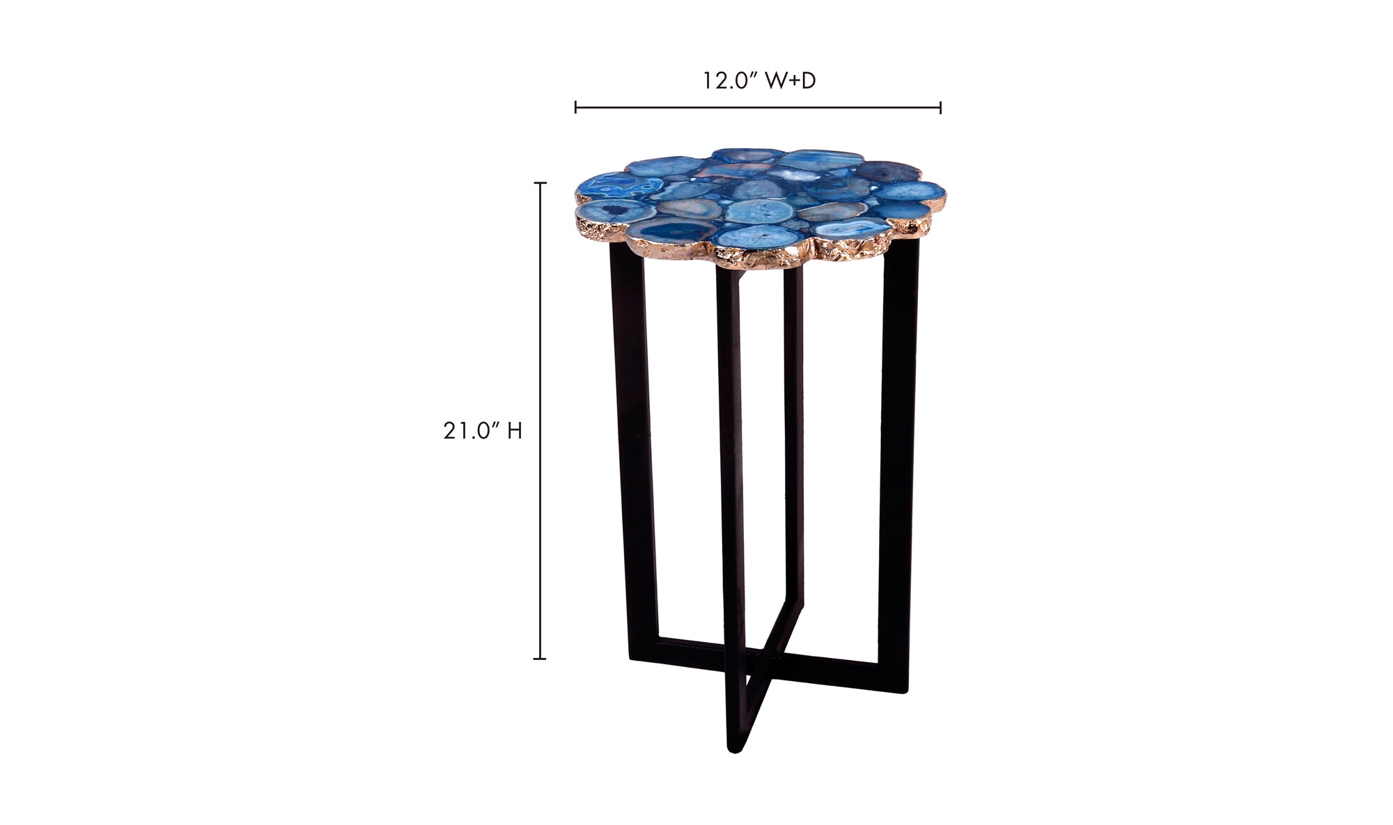 Azul Agate Accent Table - Blue