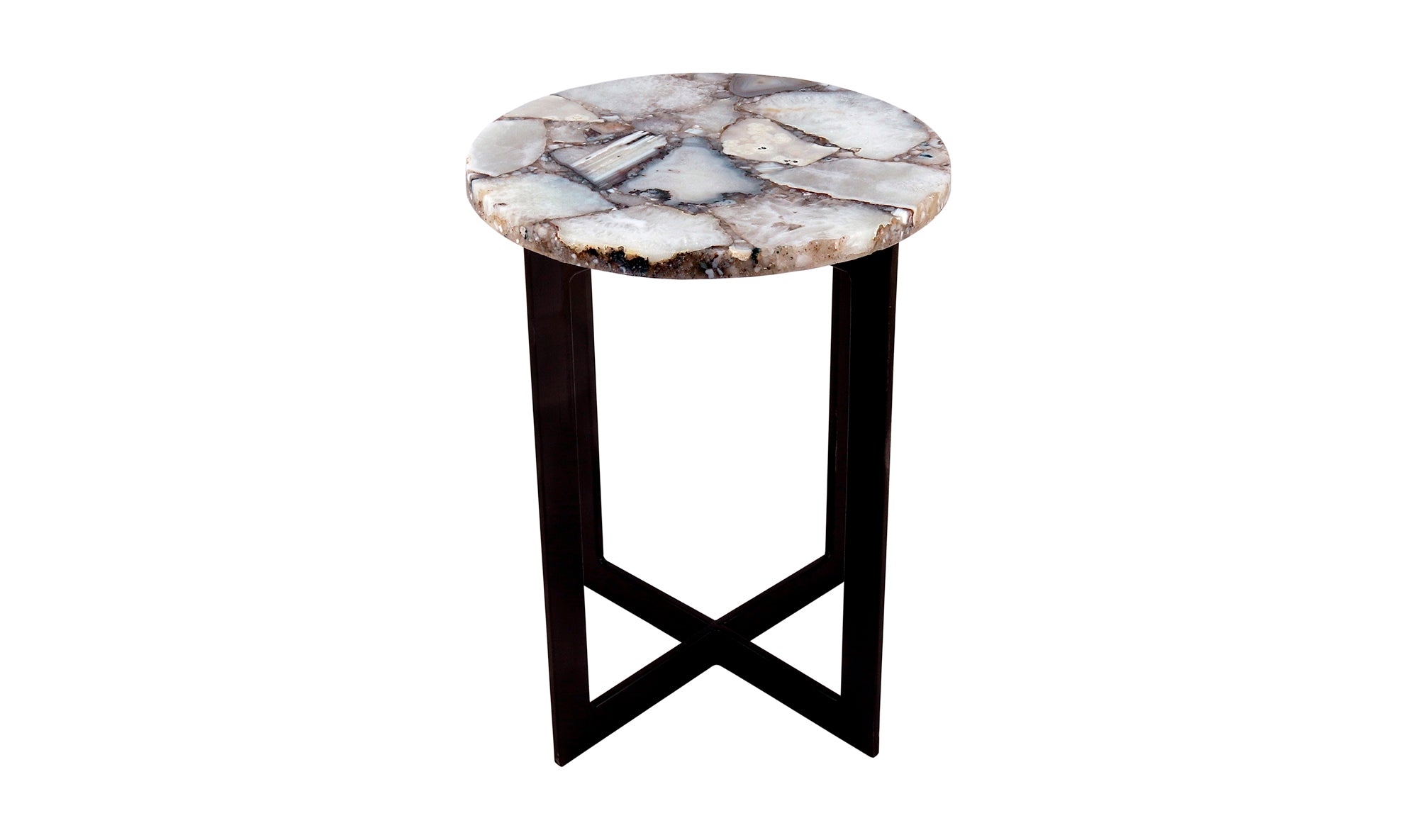 Blanca Agate Accent Table - White