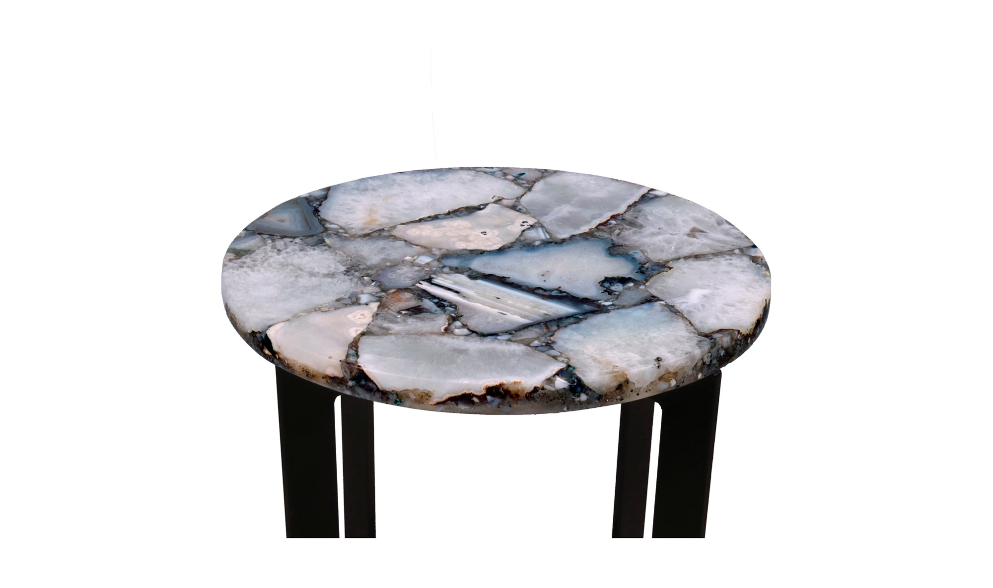 Blanca Agate Accent Table - White