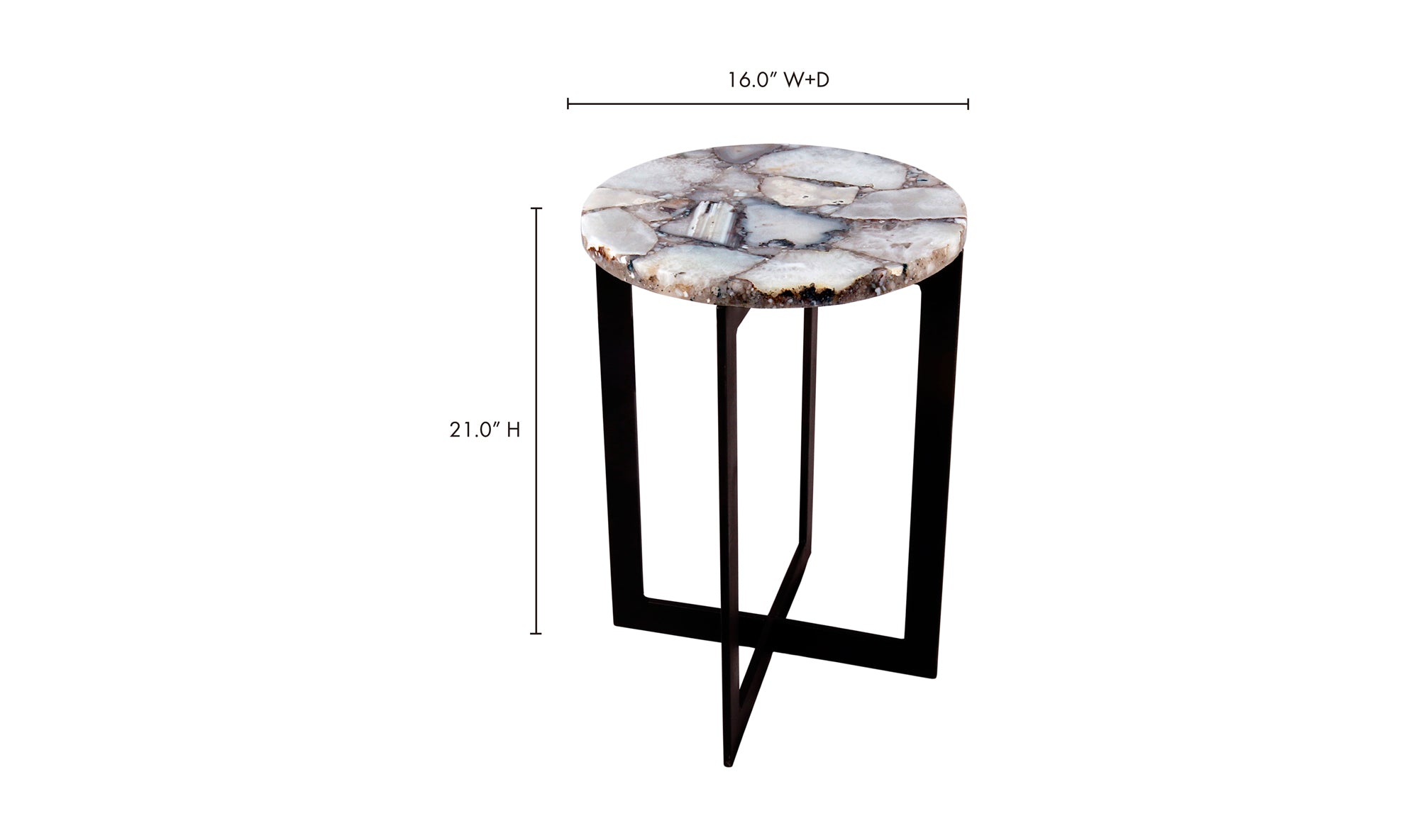 Blanca Agate Accent Table - White