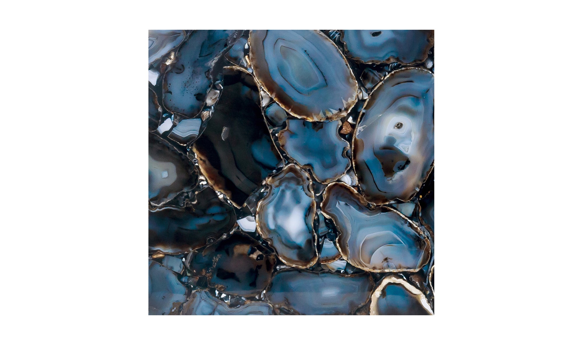 Hexagon Agate Accent Table - Silver