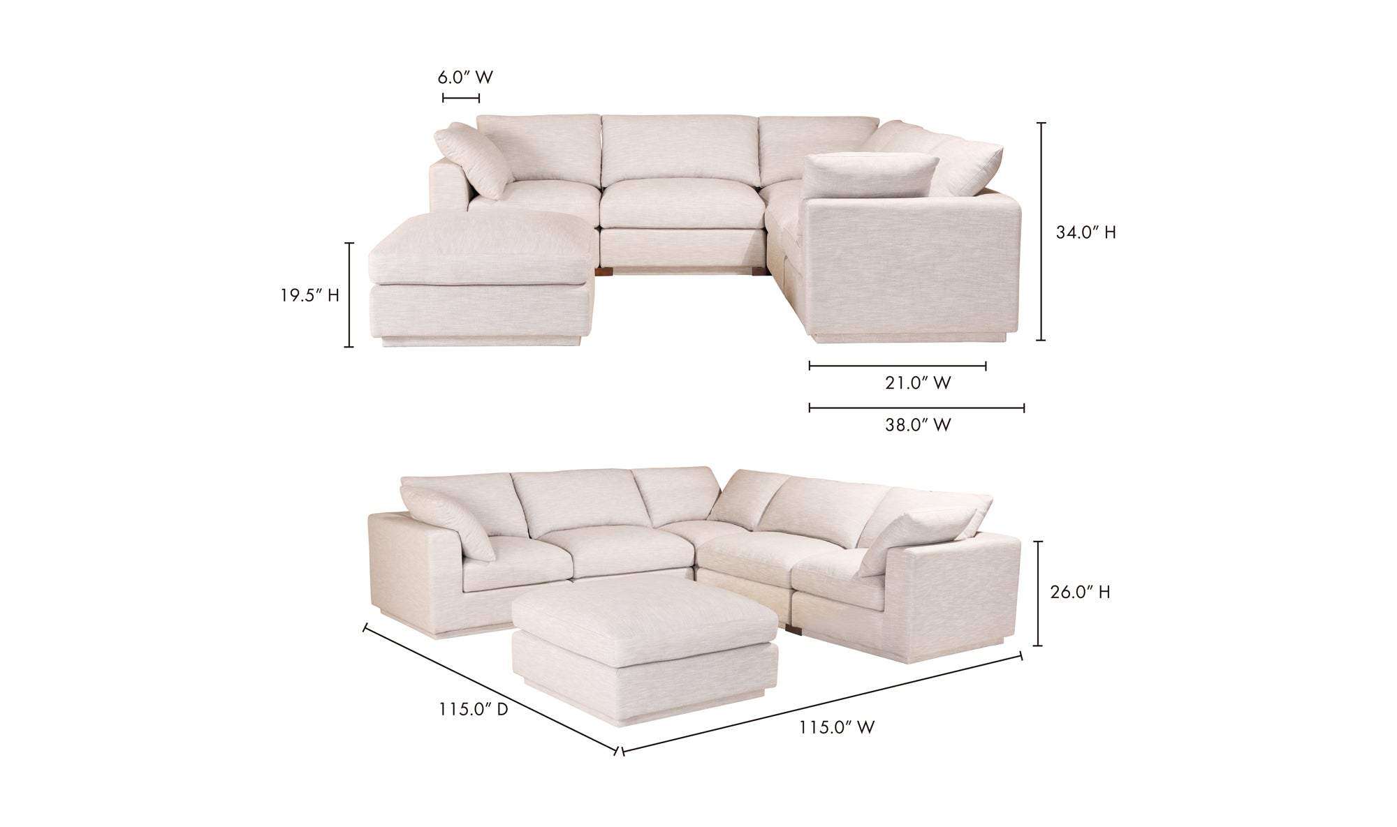 Justin Modular Sectional - Taupe