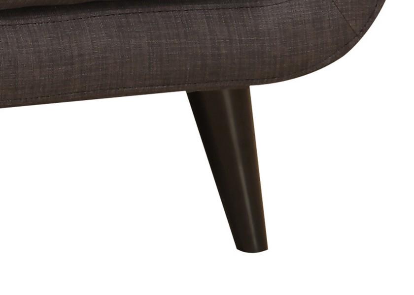 Charcoal Mid-Century Polyester Fabric Love Seat