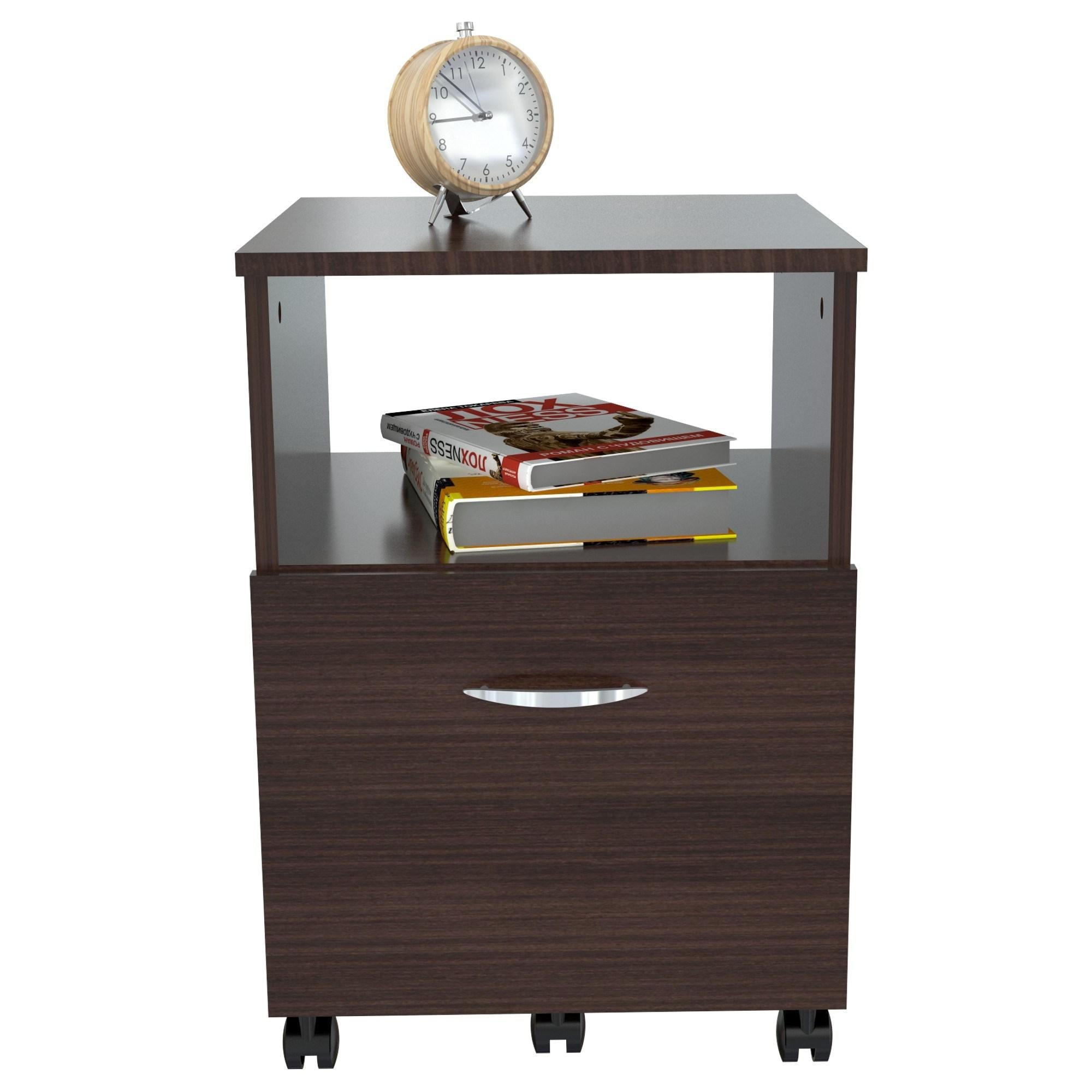 Espresso Finish Wood Large Drawer Filing Cabinet