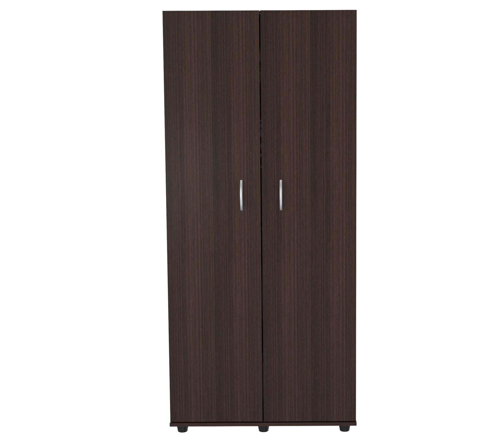 Espresso Finish Wood Wardrobe with Two Doors