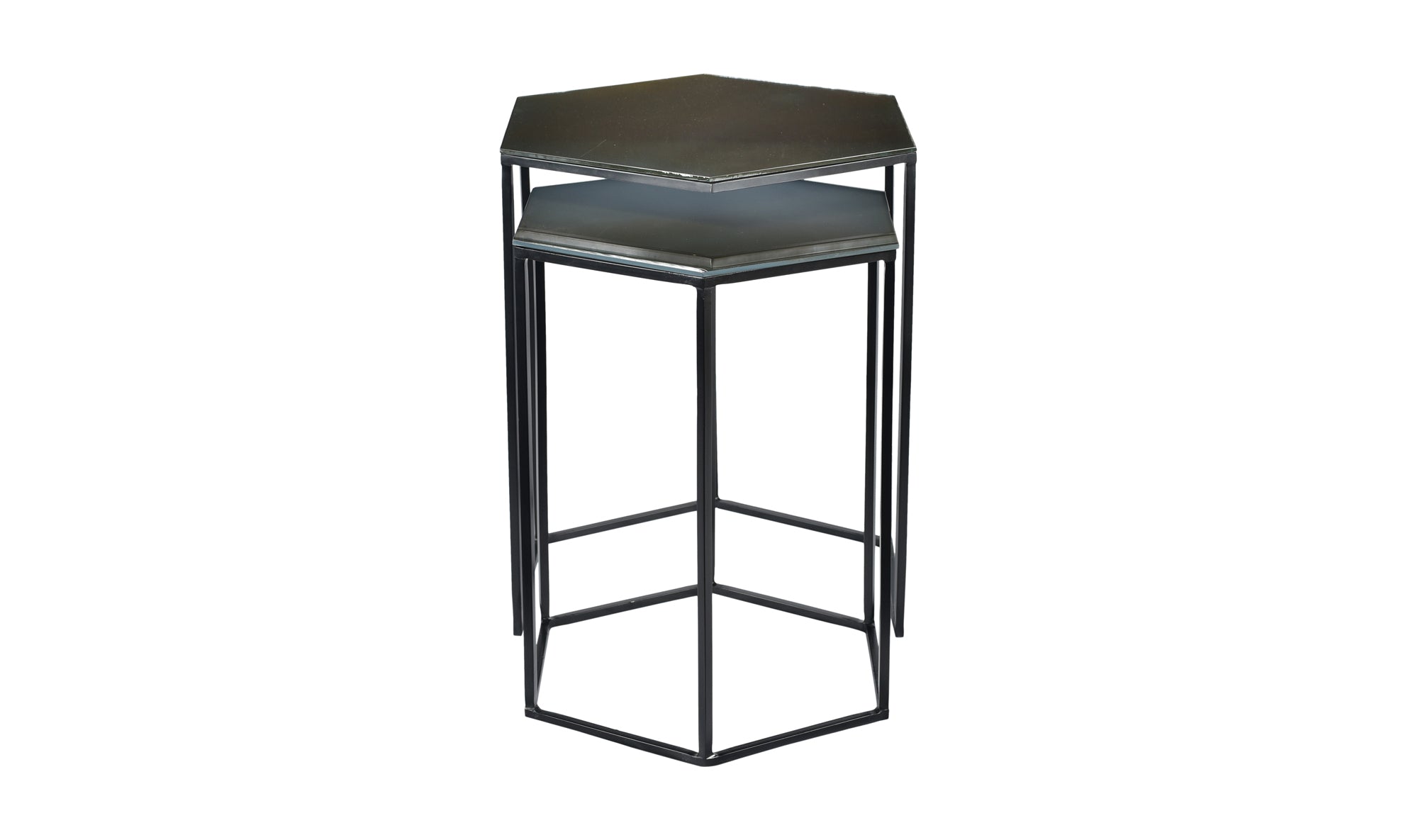 Polygon Accent Tables Set Of 2 - Black