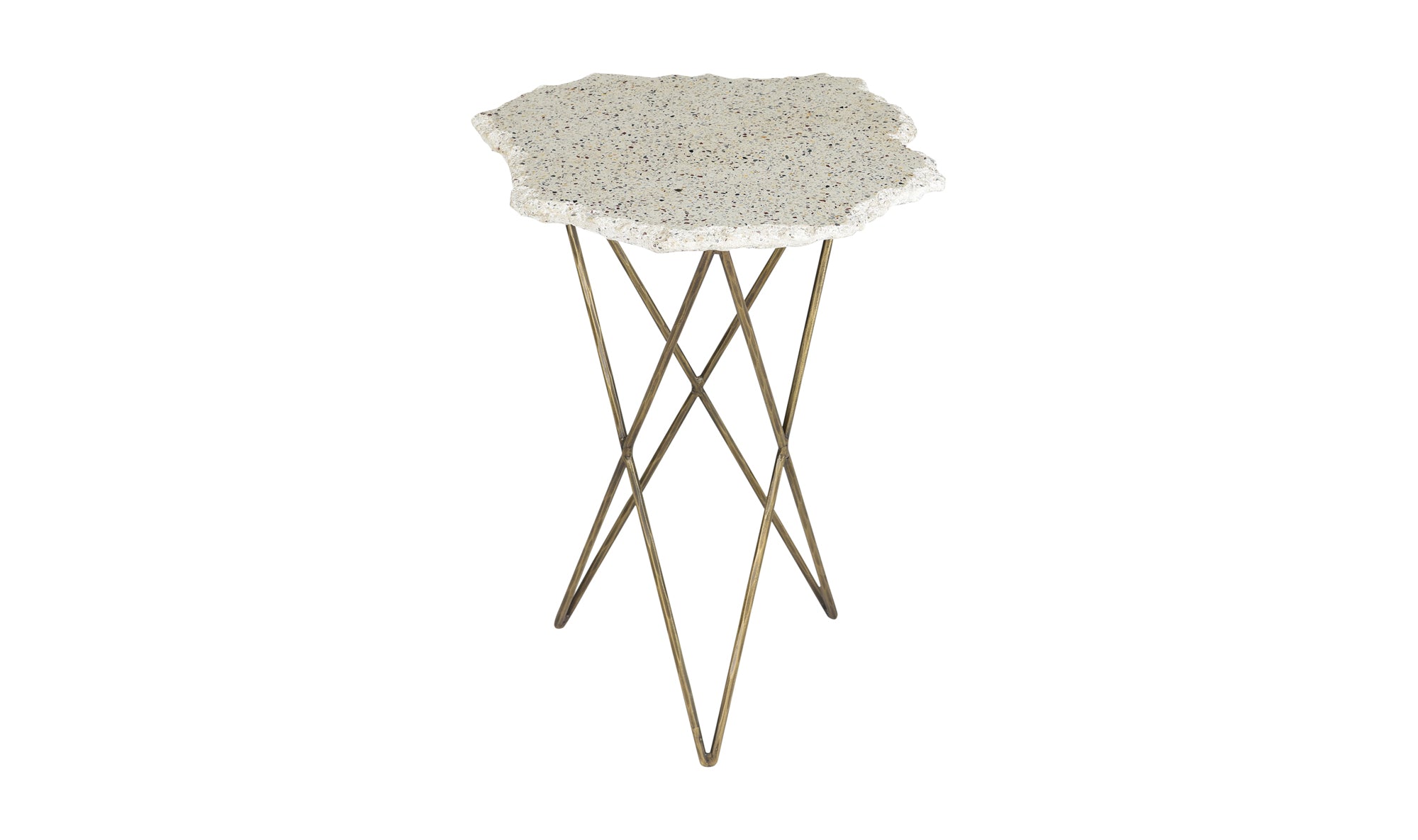 Positano Terrazzo Side Table - White